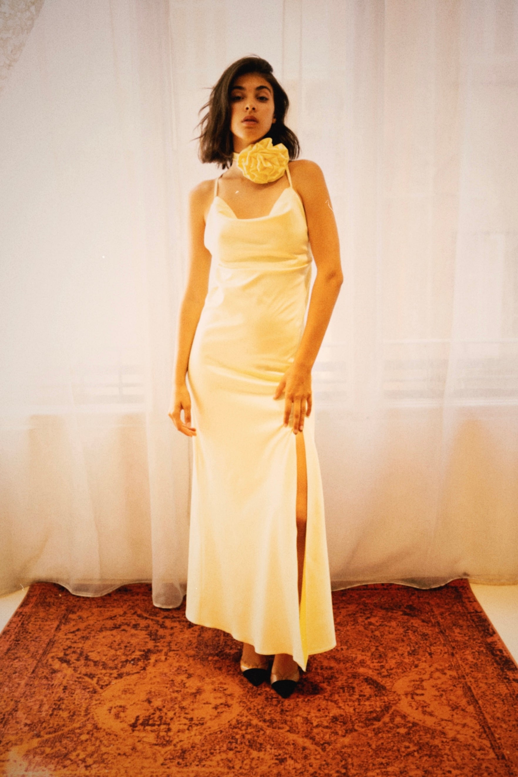 The Backless Satin in Yellow