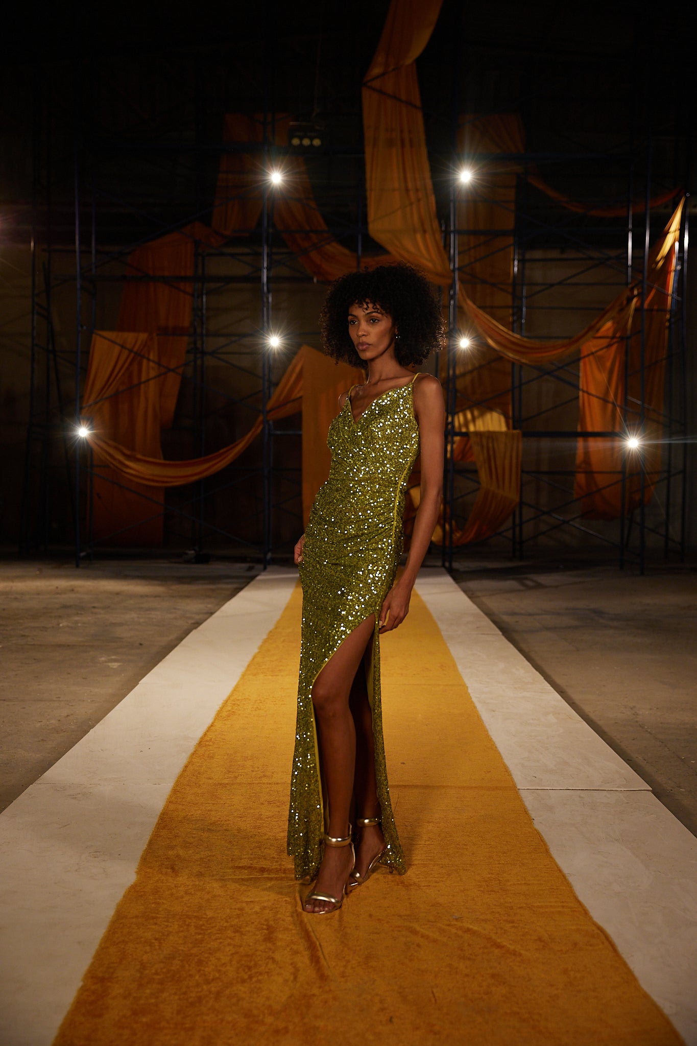 Runway Look 35 in Lime Green