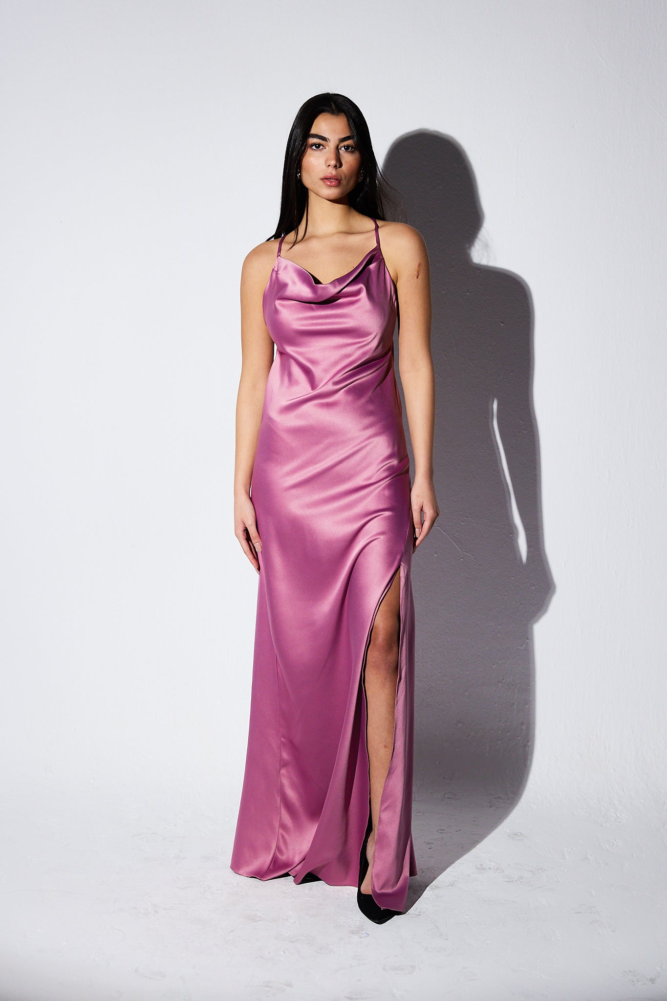 The Backless Satin in Purple