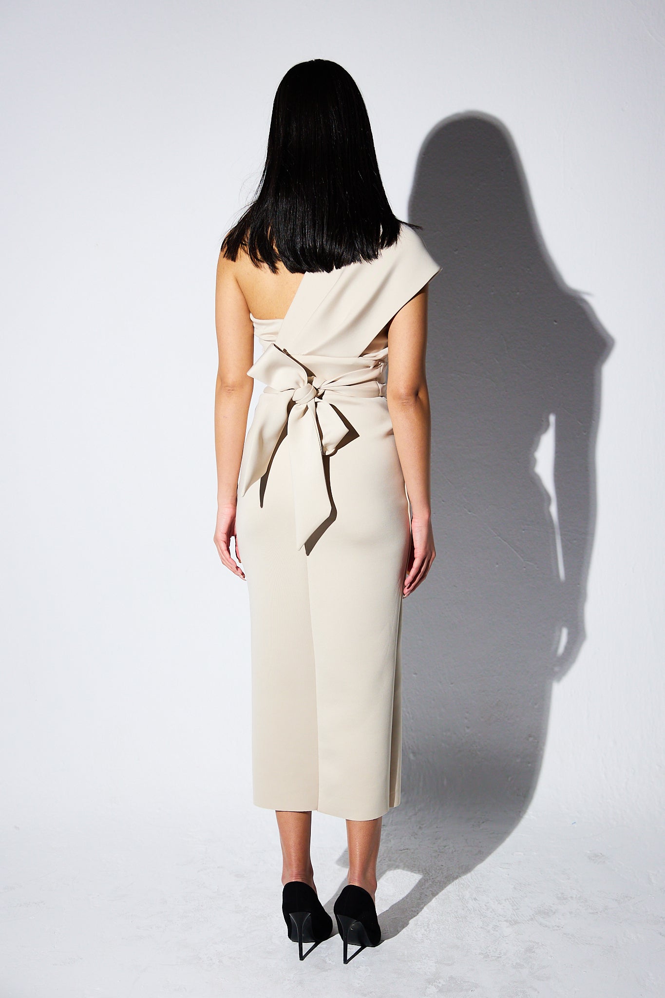 one shoulder midi dress