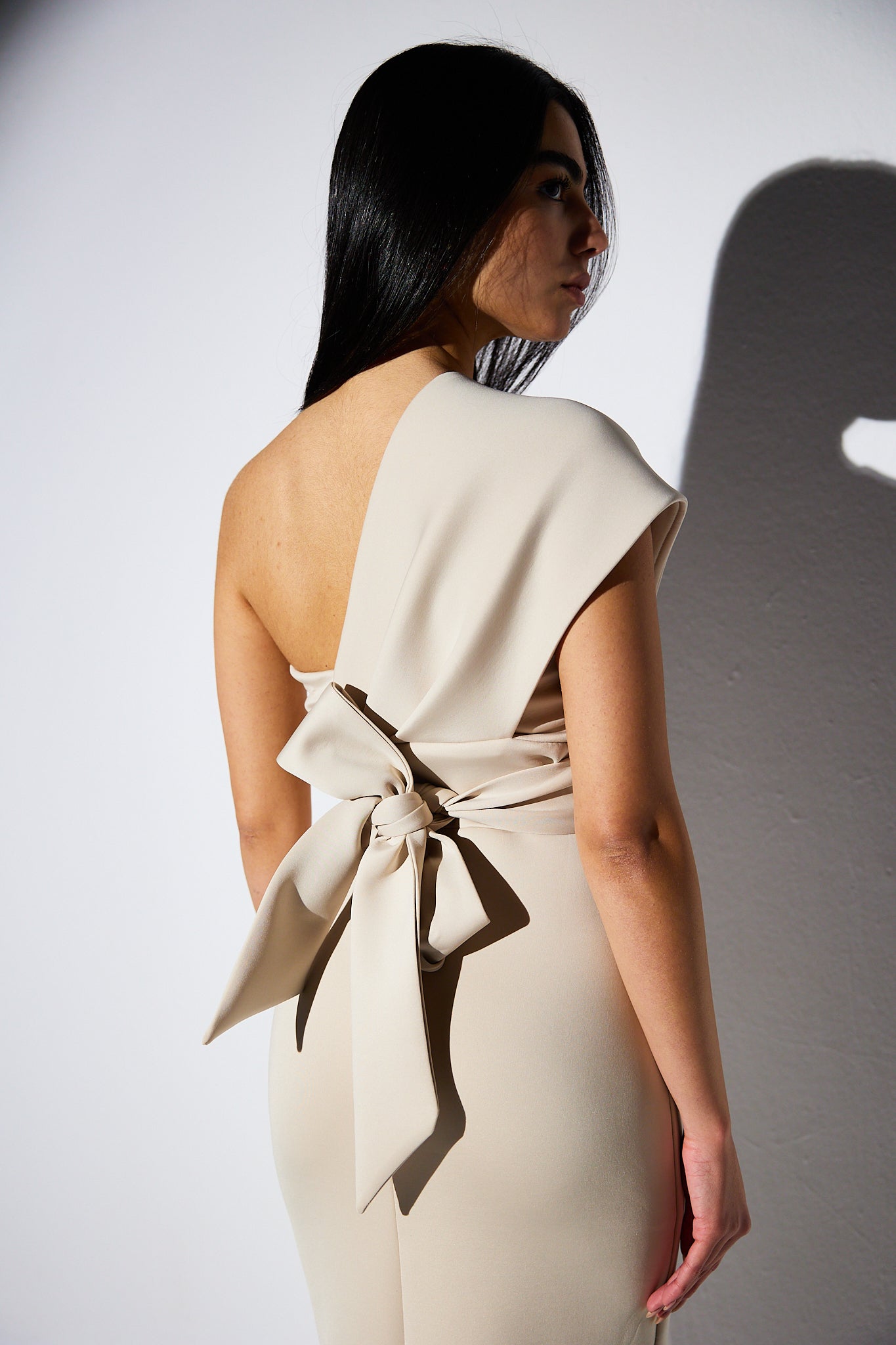 one shoulder midi dress