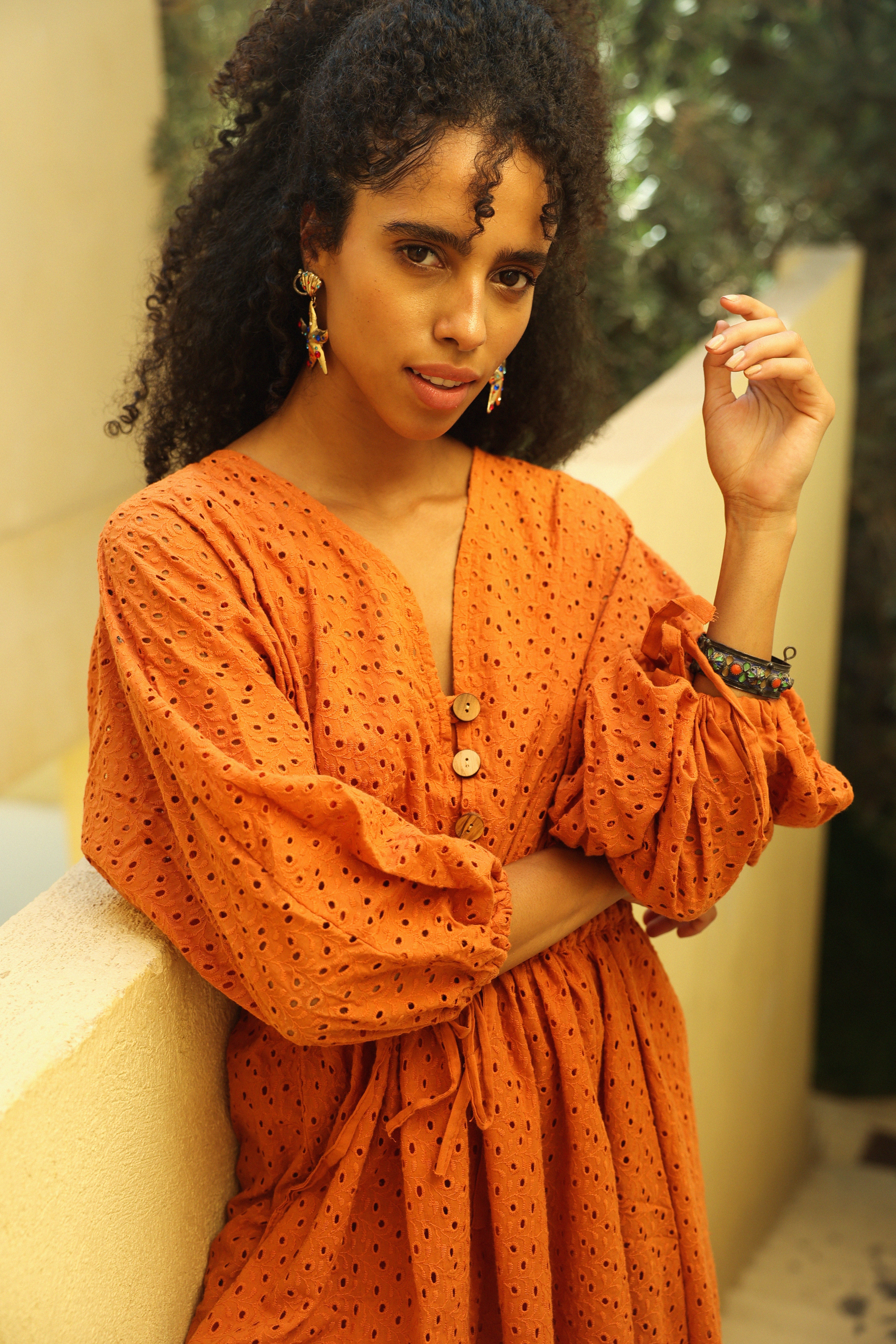 The Adjustable Airy Dress in Orange