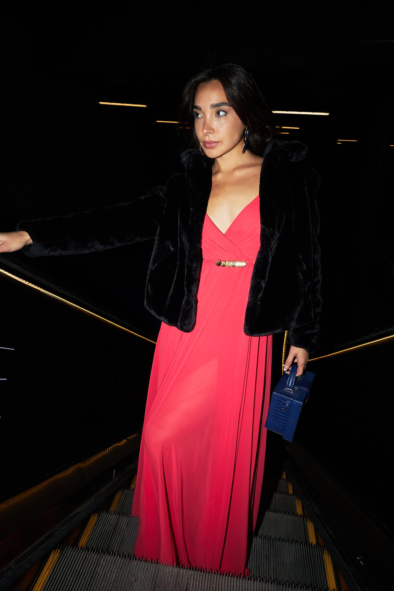 Cutout long backless Dress in Red