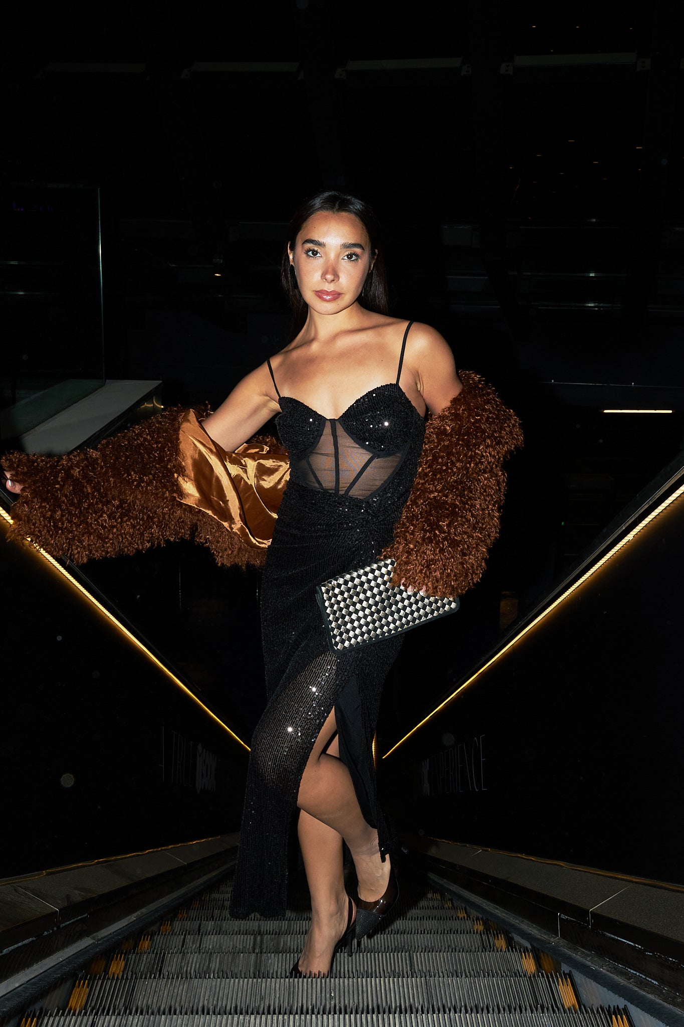 Sequin Gown in Black