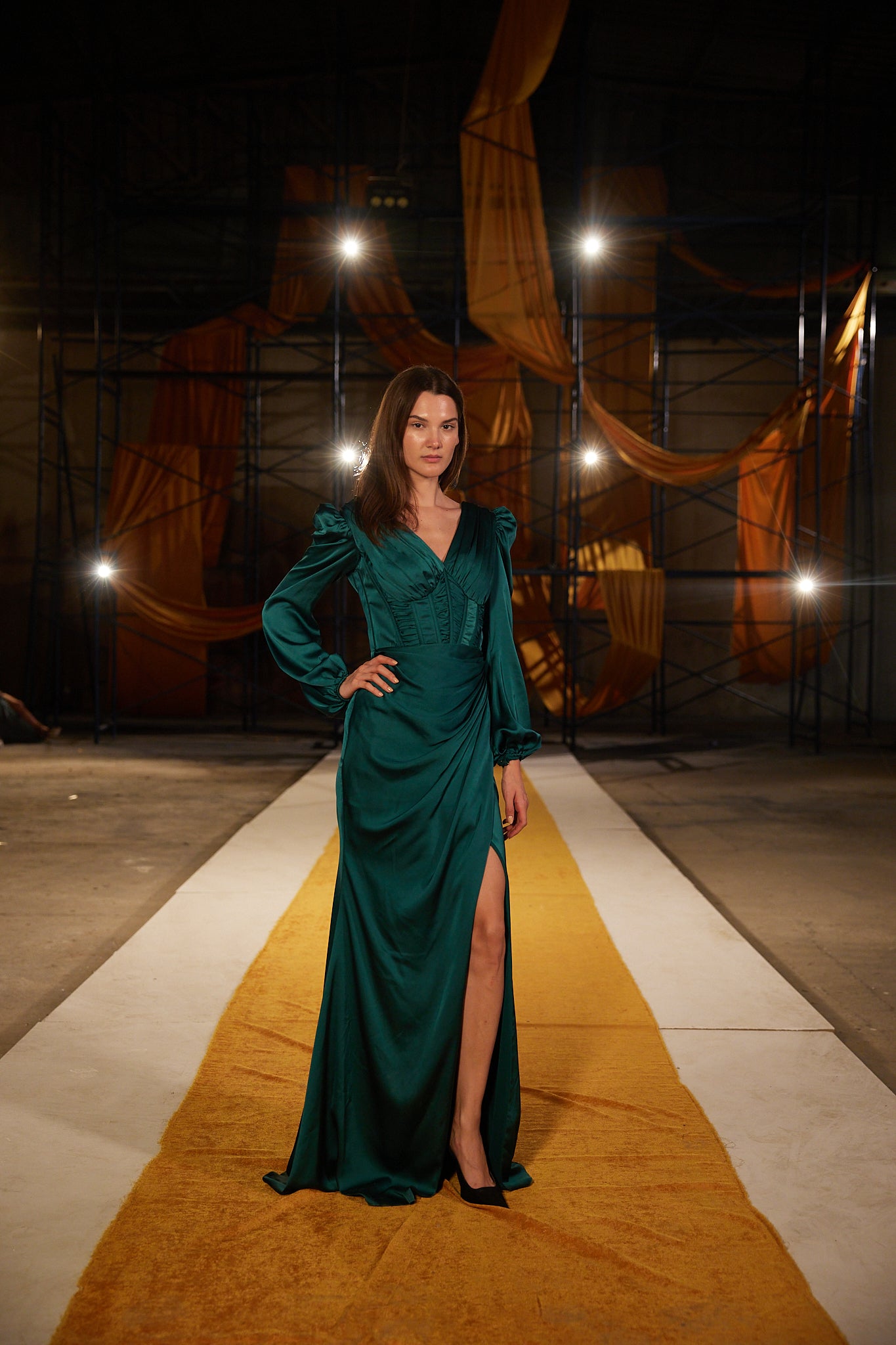 Runway Look 43 in Green