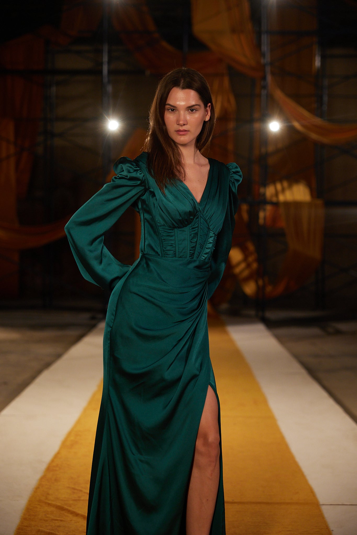 Runway Look 43 in Green