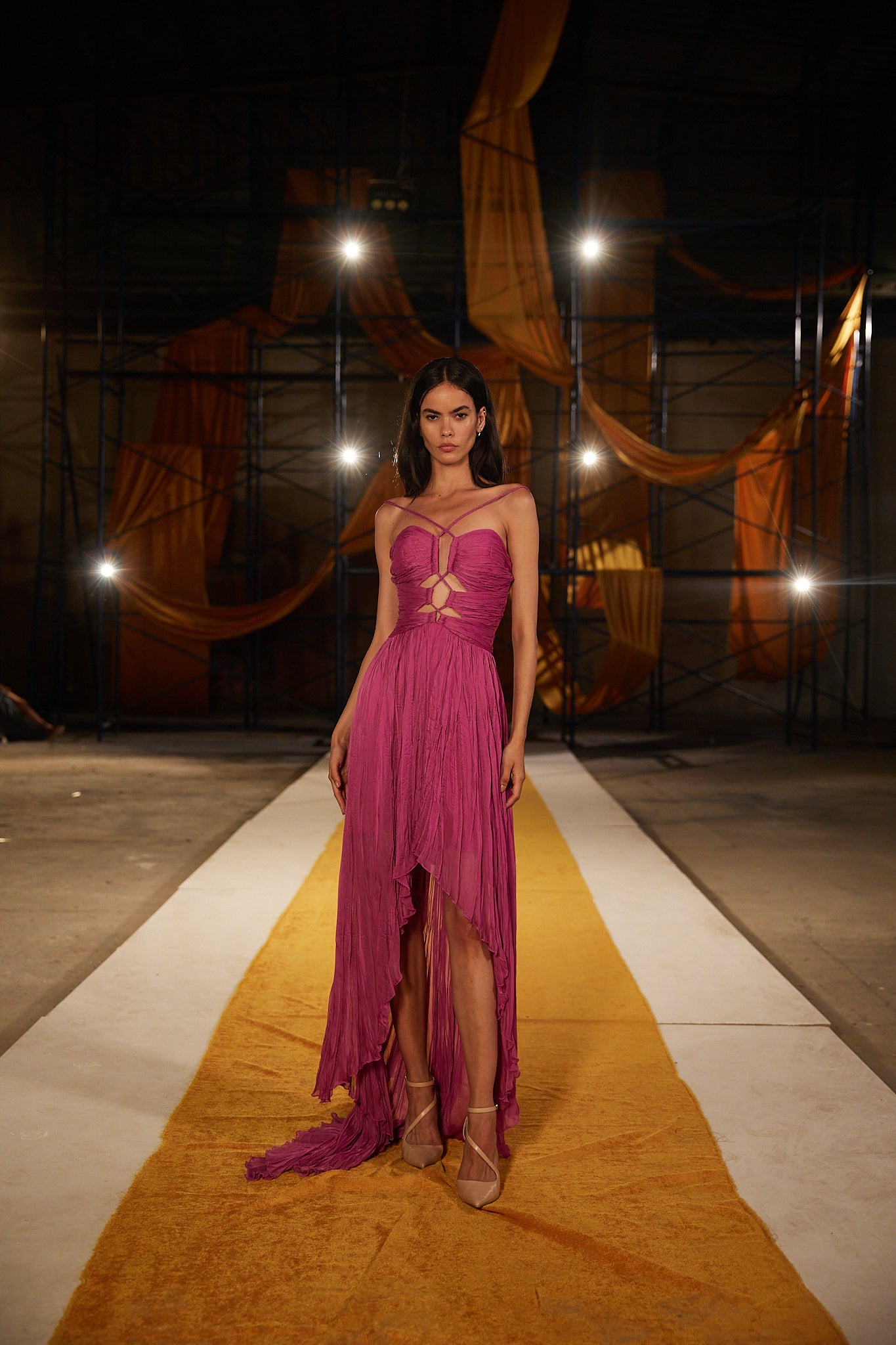 Runway Look 6 in Fuchsia