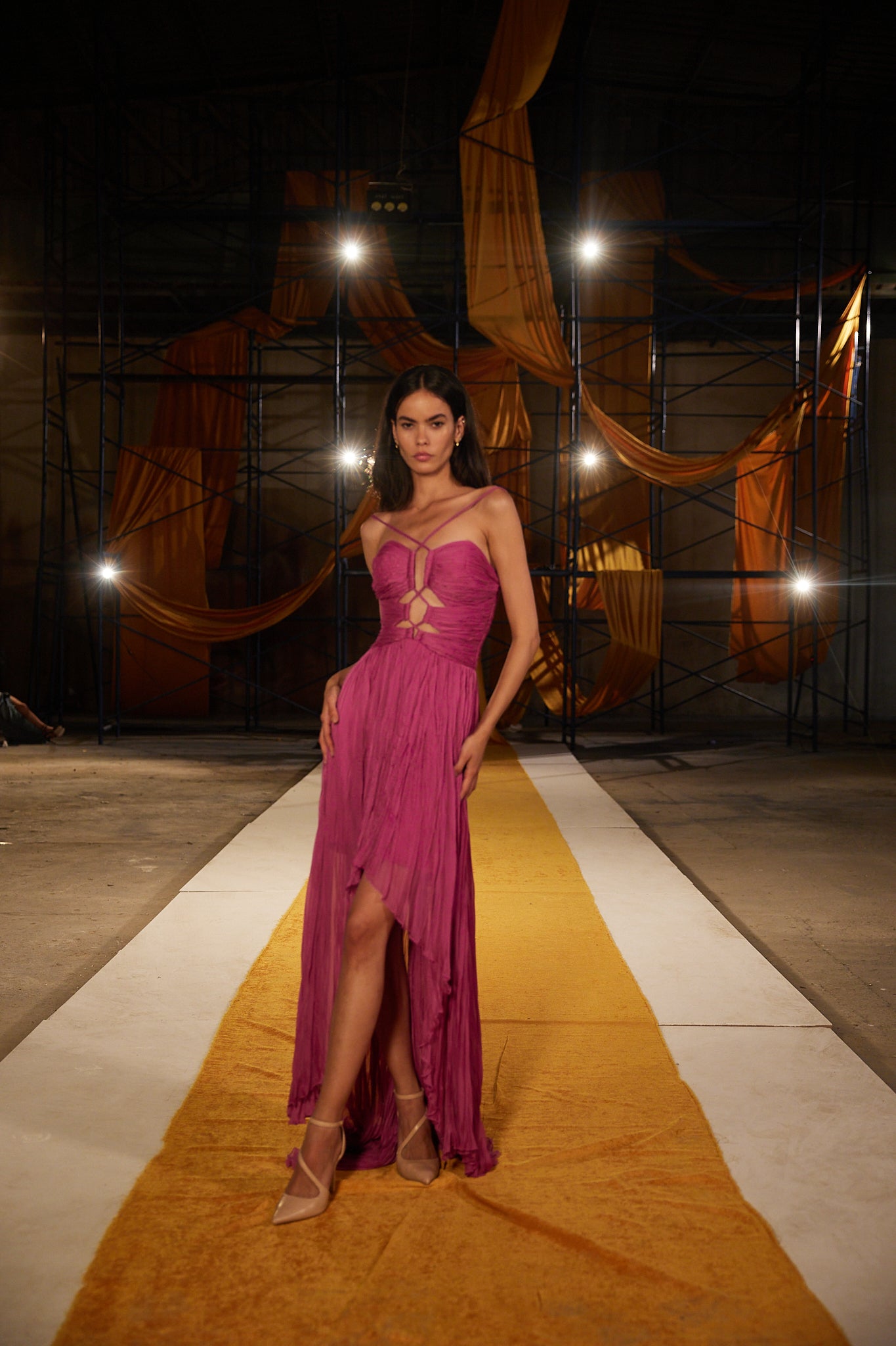 Runway Look 6 in Fuchsia
