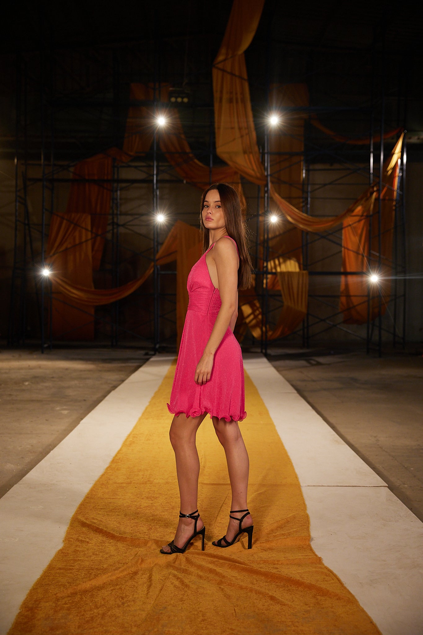 Runway Look 12 in Fuchsia