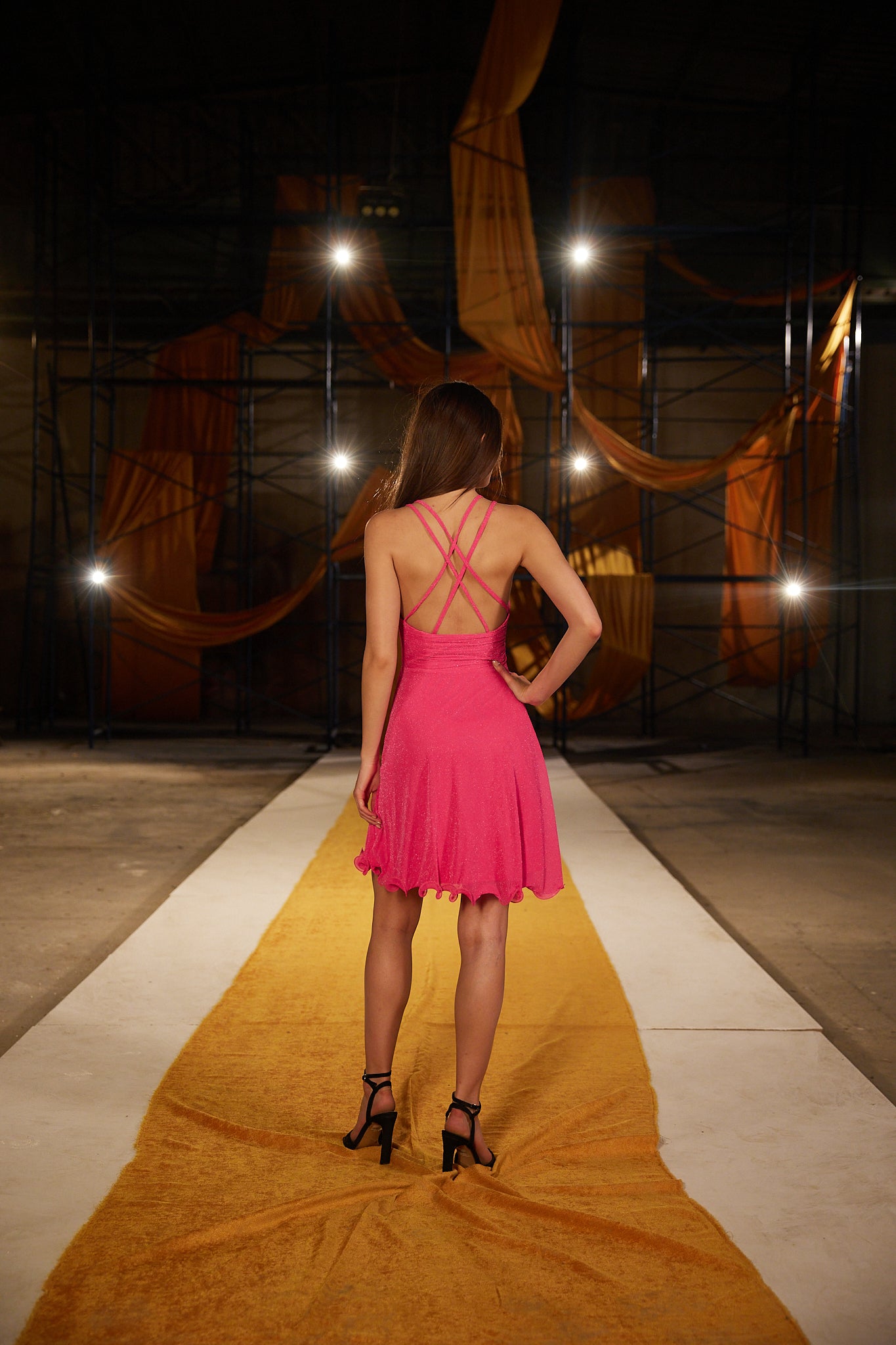 Runway Look 12 in Fuchsia