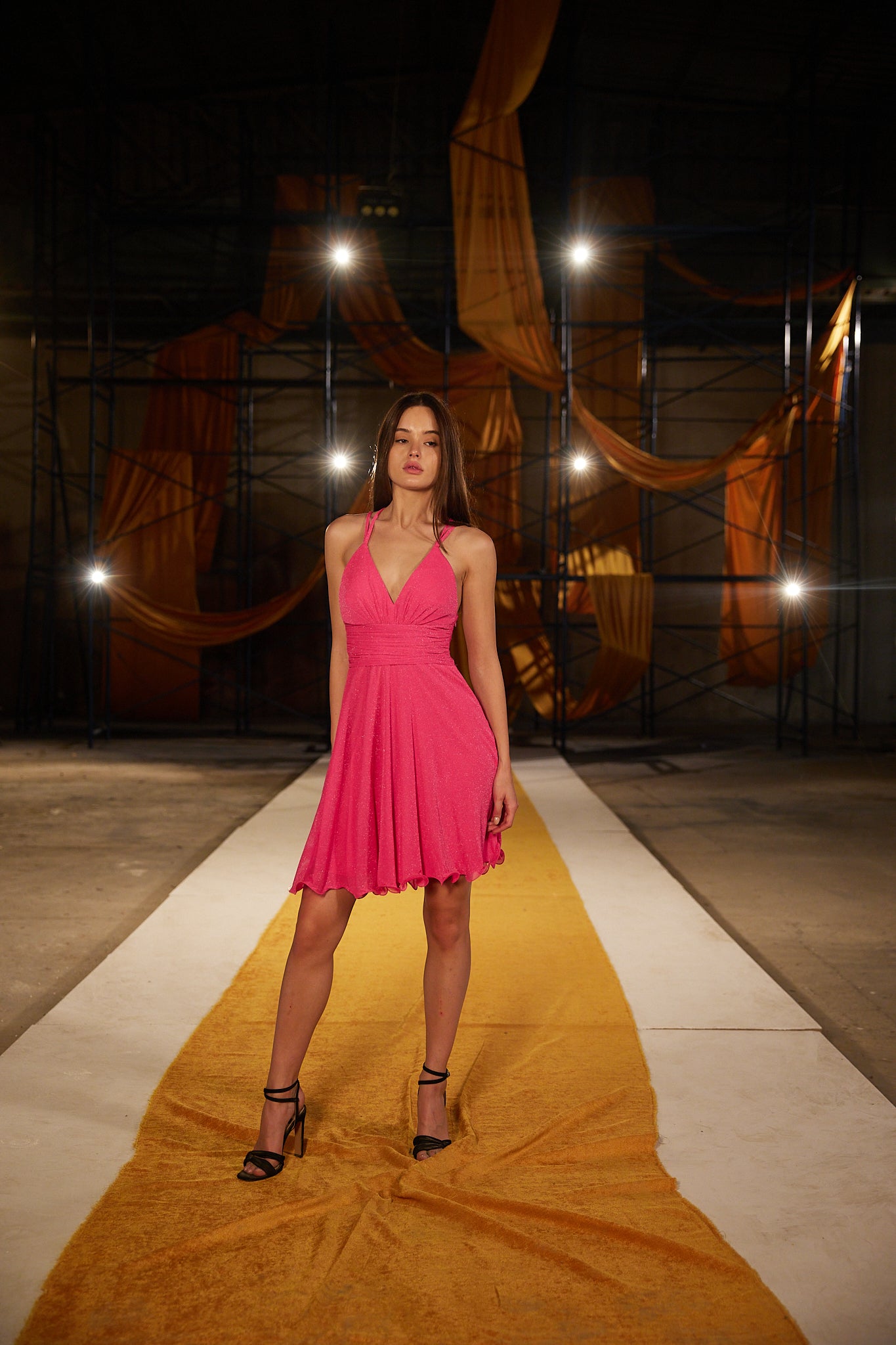 Runway Look 12 in Fuchsia