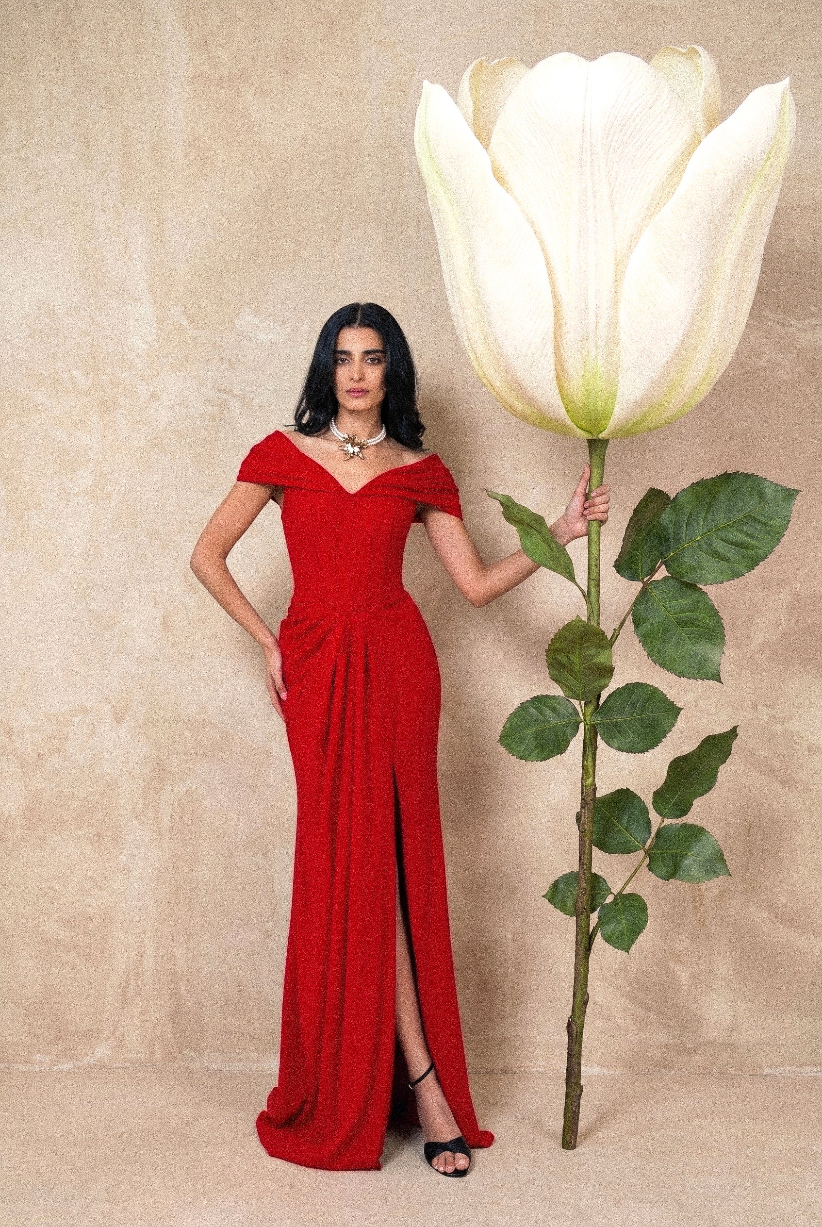 red off the shoulder corset dress Rowane Red Corset Rhinestone Sheer Lace Prom Dress