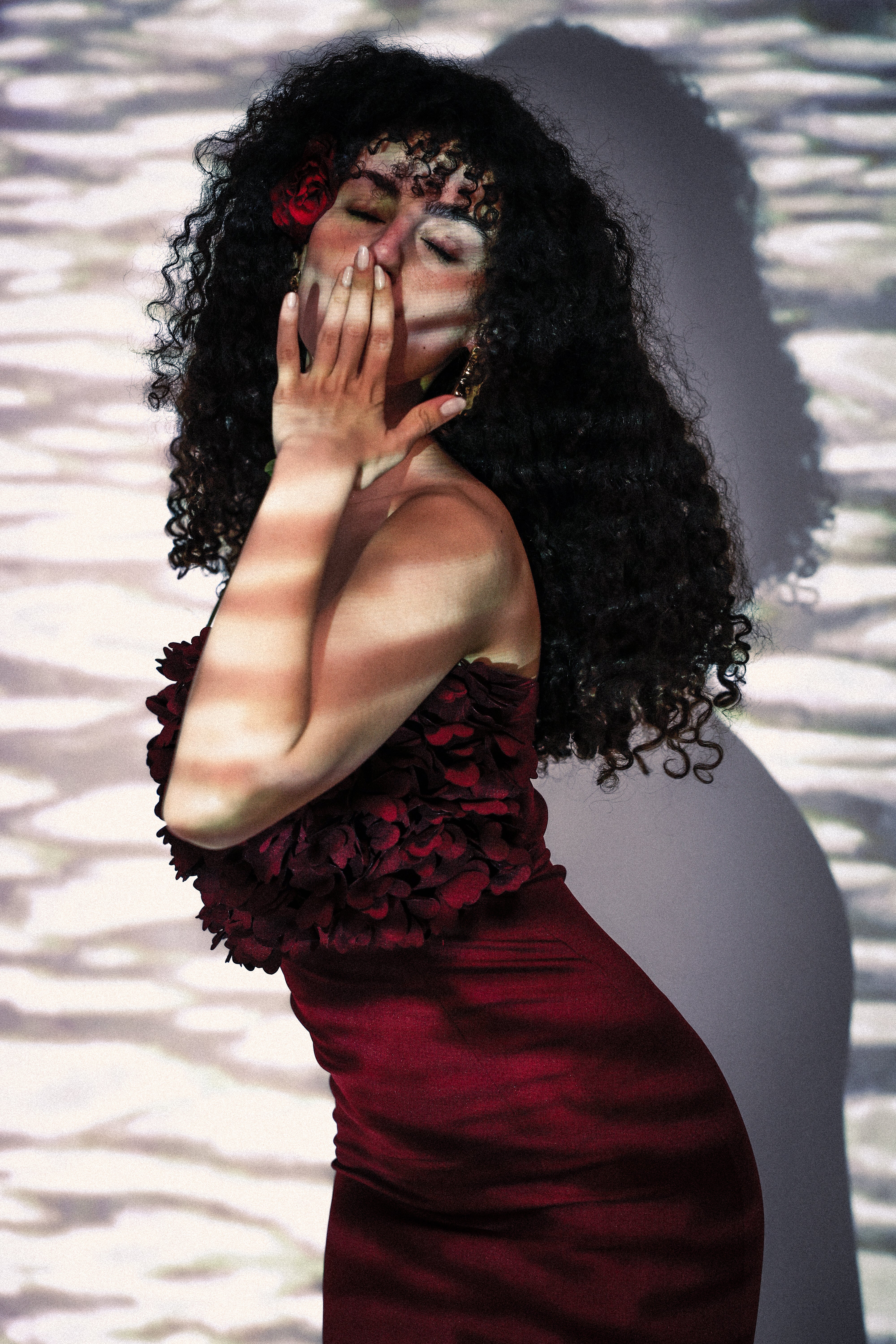 FLOWER TUBE DRESS IN BURGUNDY Weaving Grace FLOWER TUBE DRESS IN BURGUNDY Weaving Grace