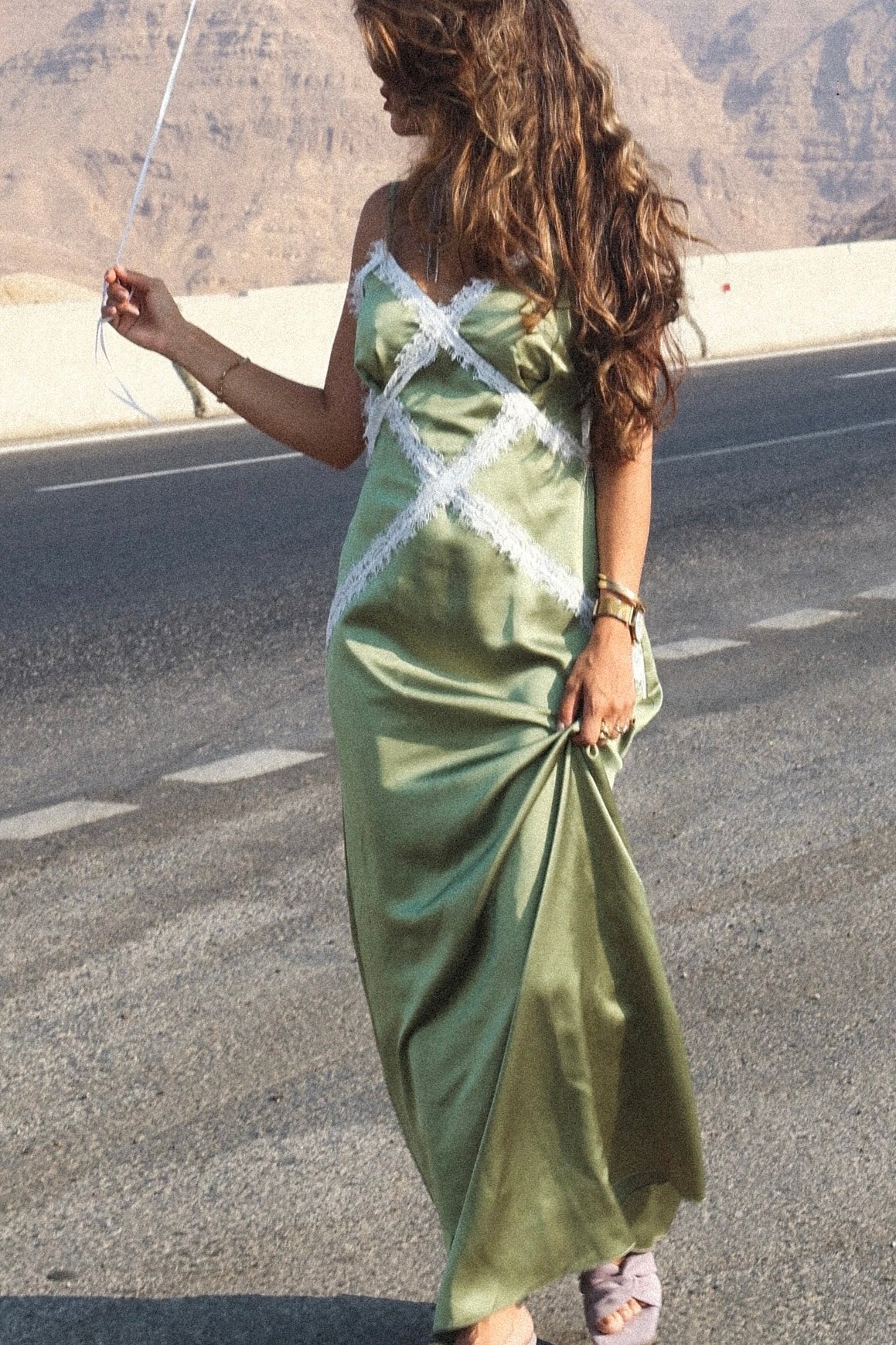 The Meringue Dress in Matcha Latte