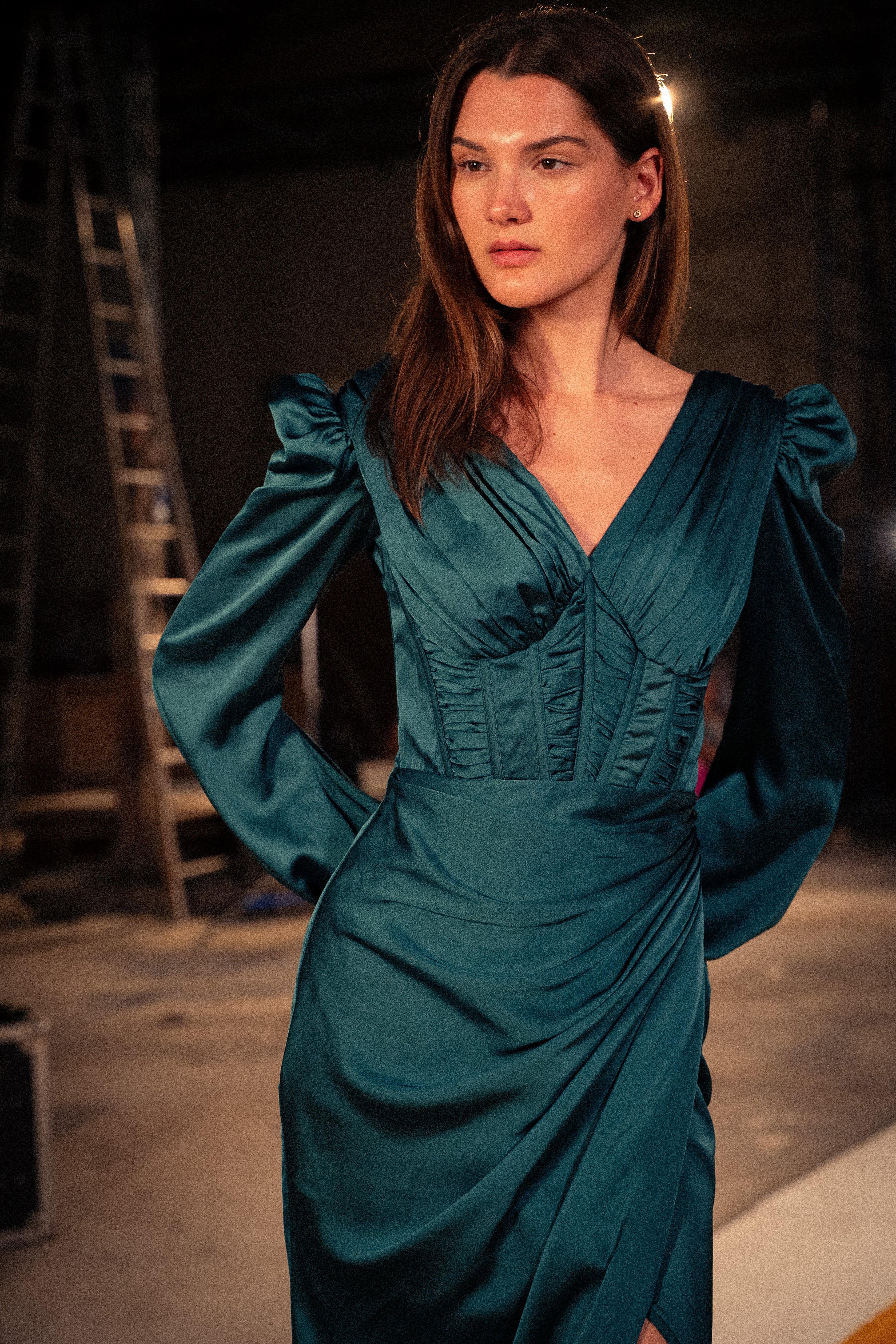 Runway Look 43 in Green