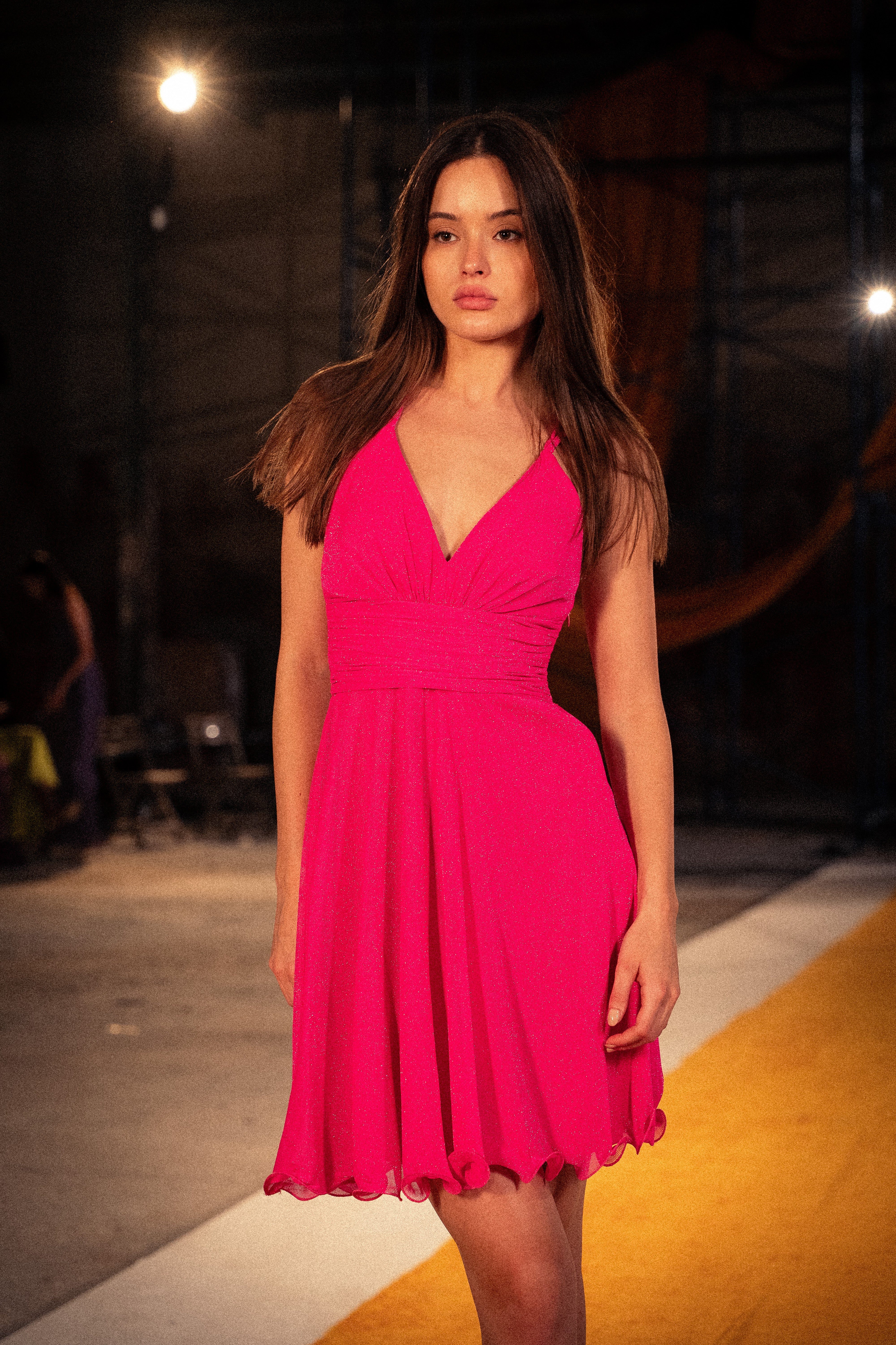 Runway Look 12 in Fuchsia