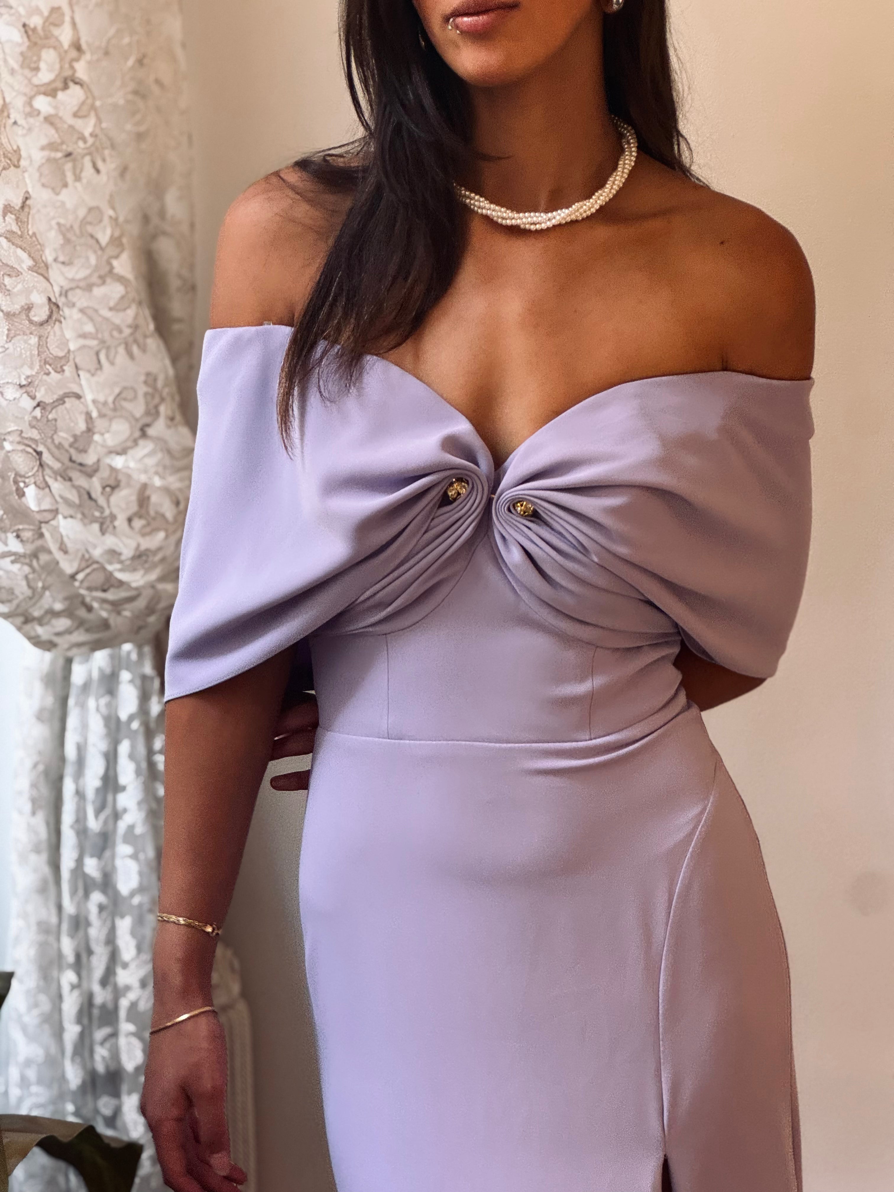 Bow dress in lilac