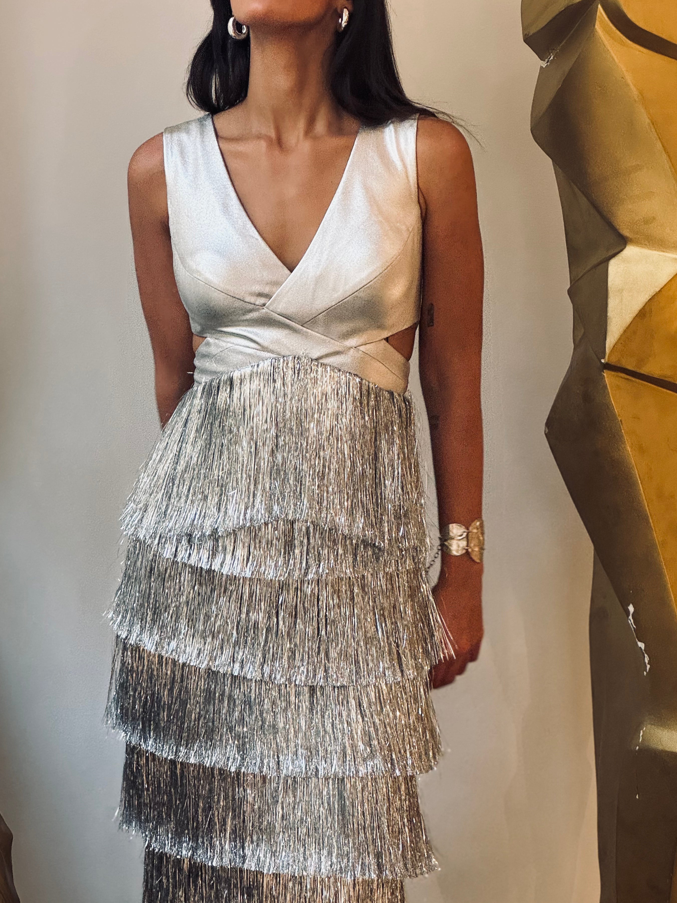 Shimmery dress in Silver