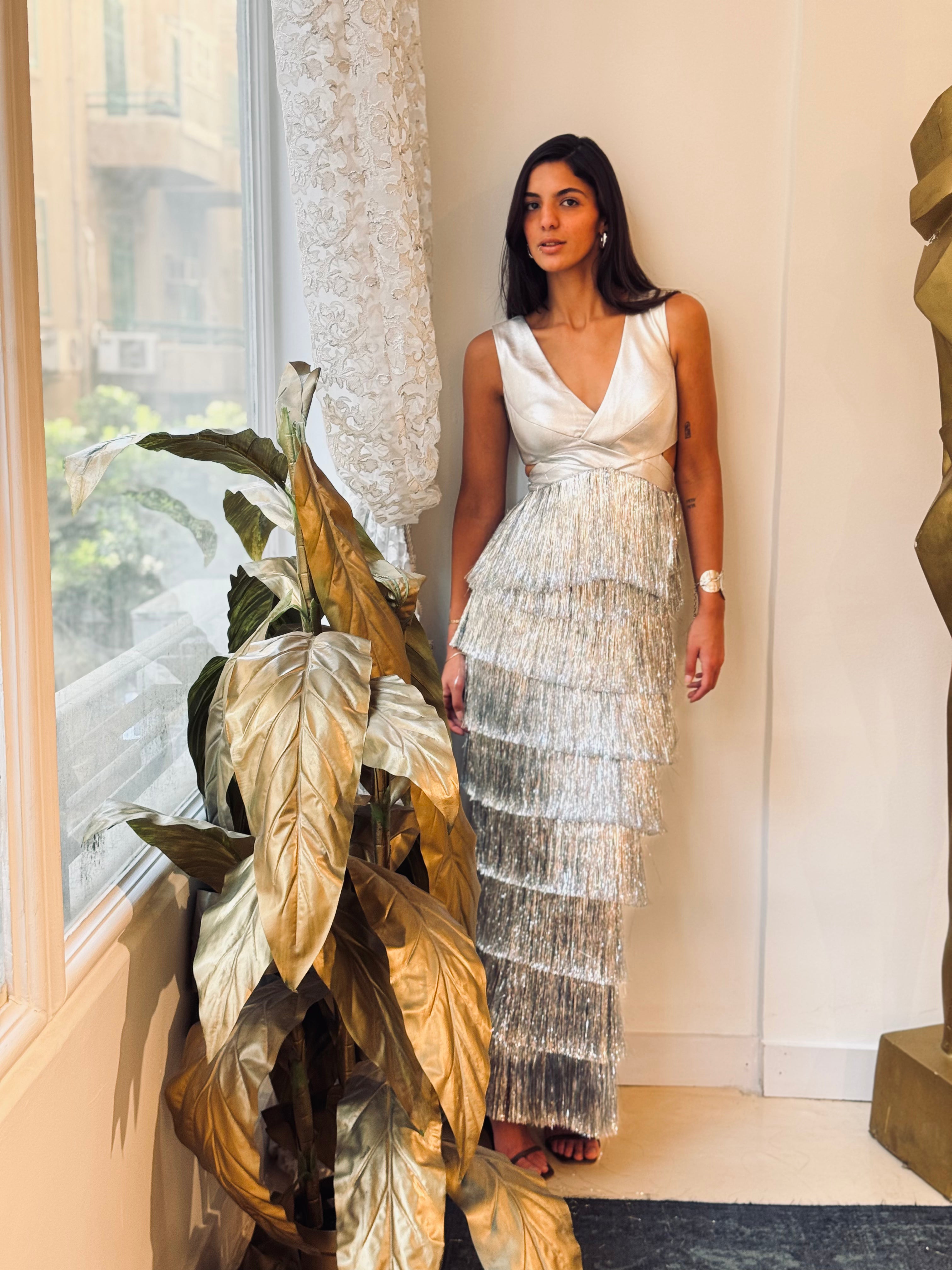 Shimmery dress in Silver