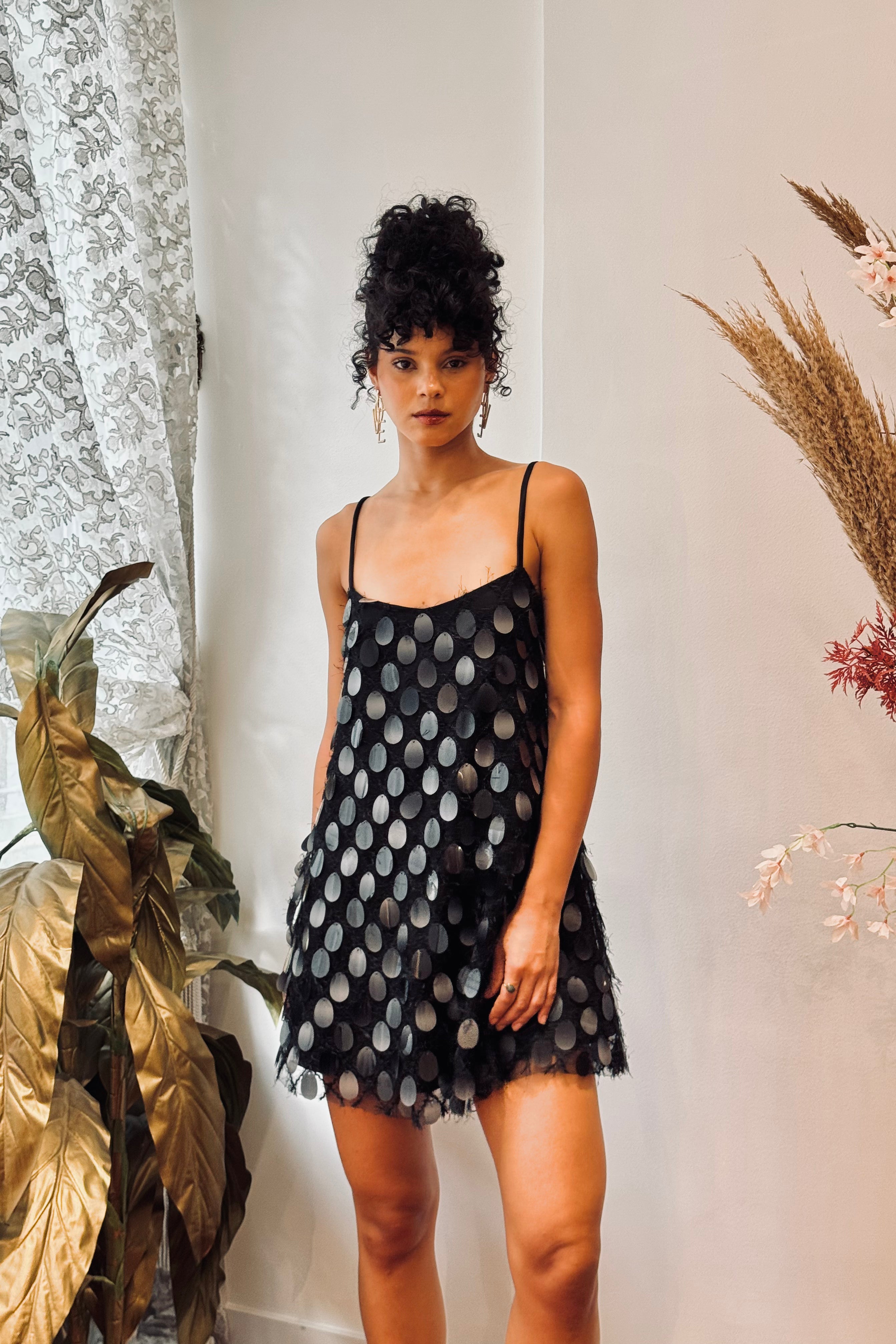 Sequin Nightie in Black