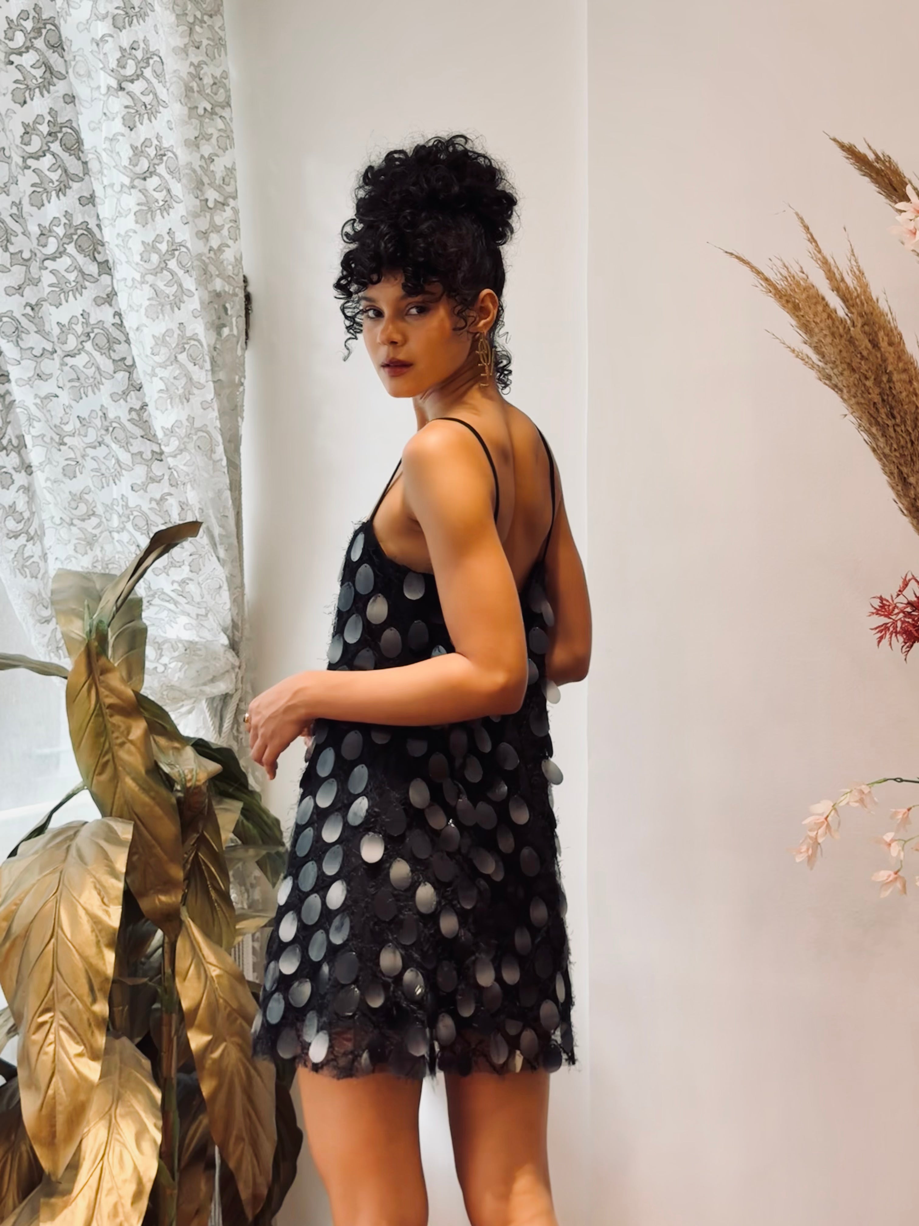Sequin Nightie in Black