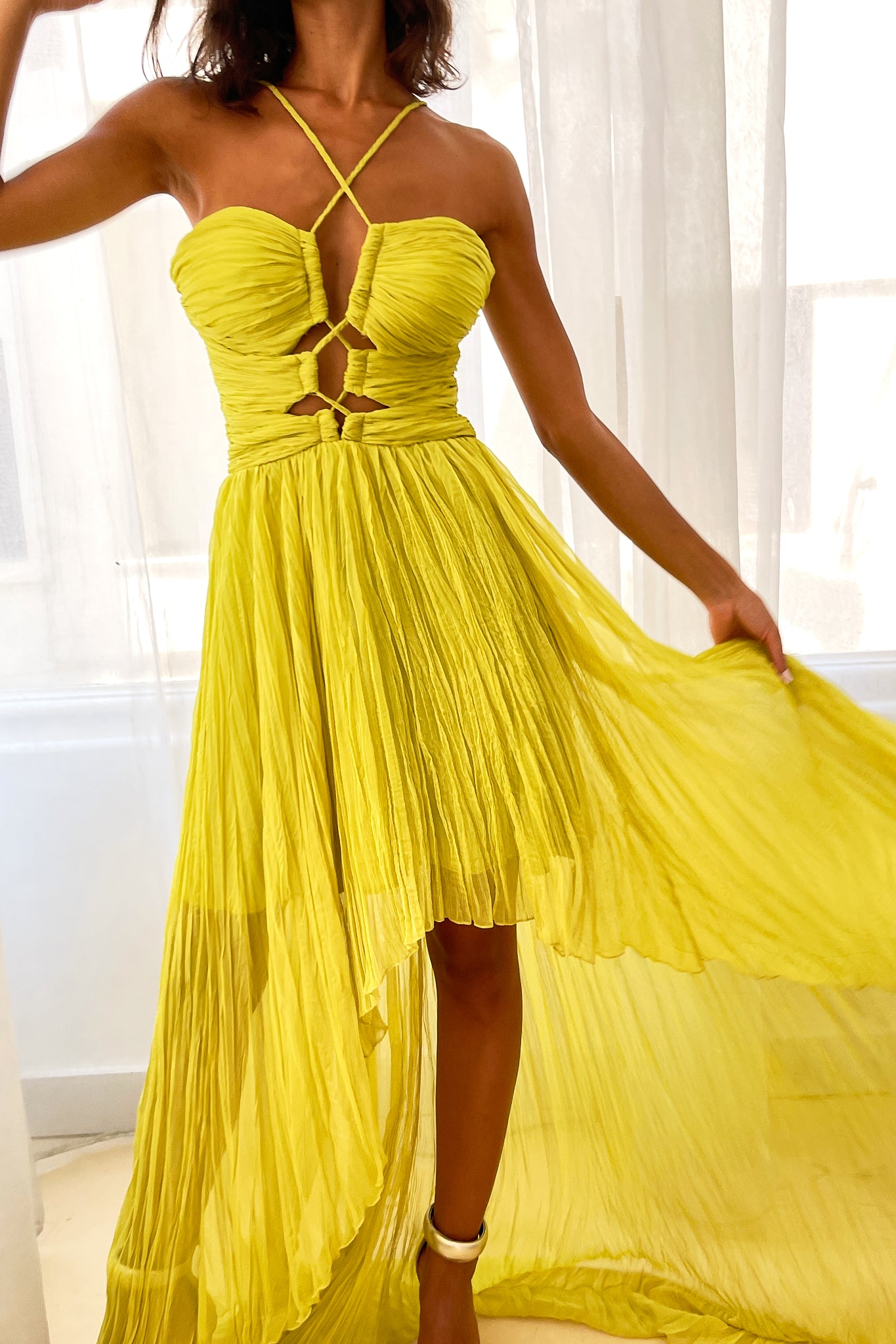Runway Look 6 in Apple Green