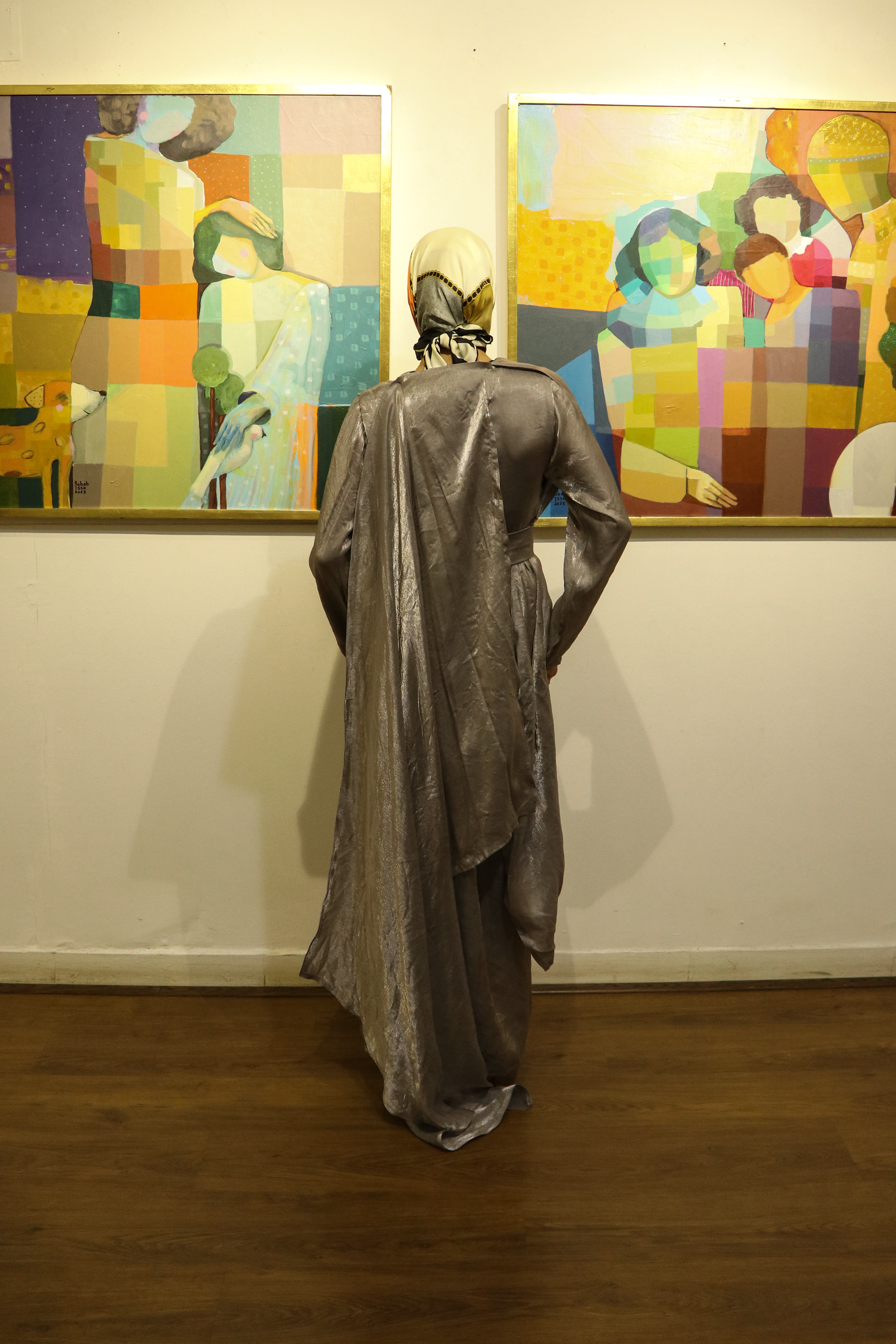 The Cape Dress in Silverish Gray