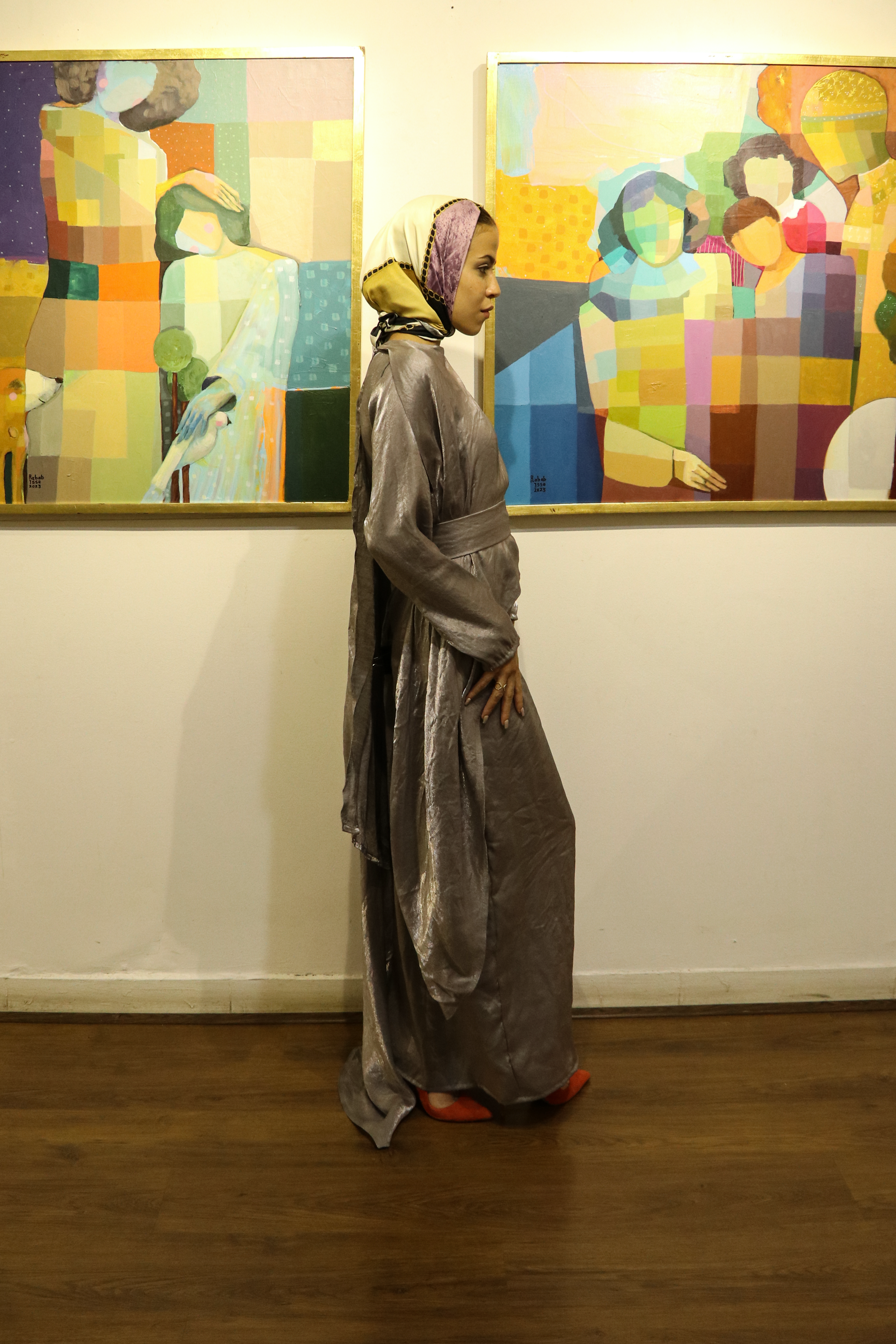 The Cape Dress in Silverish Gray