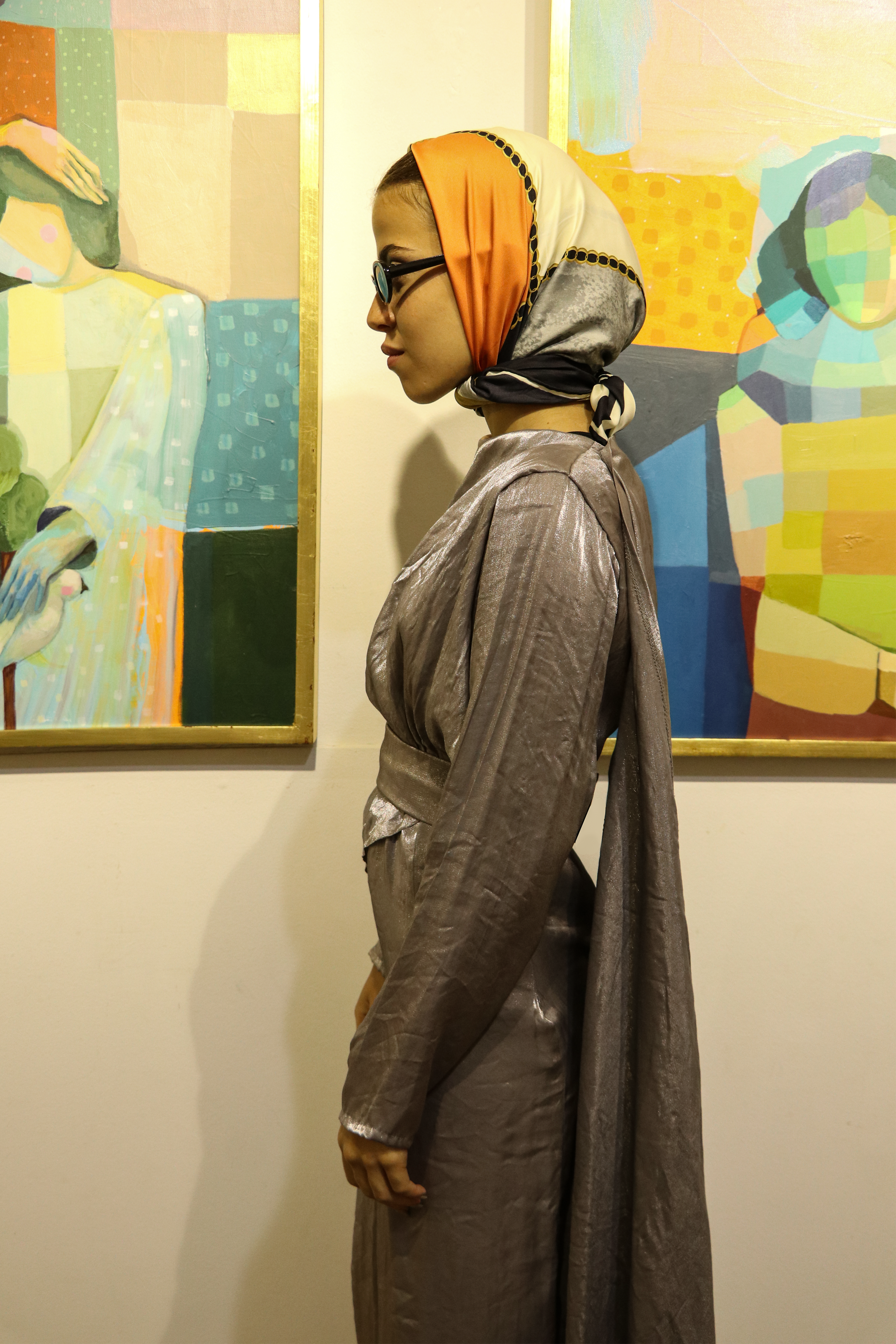The Cape Dress in Silverish Gray
