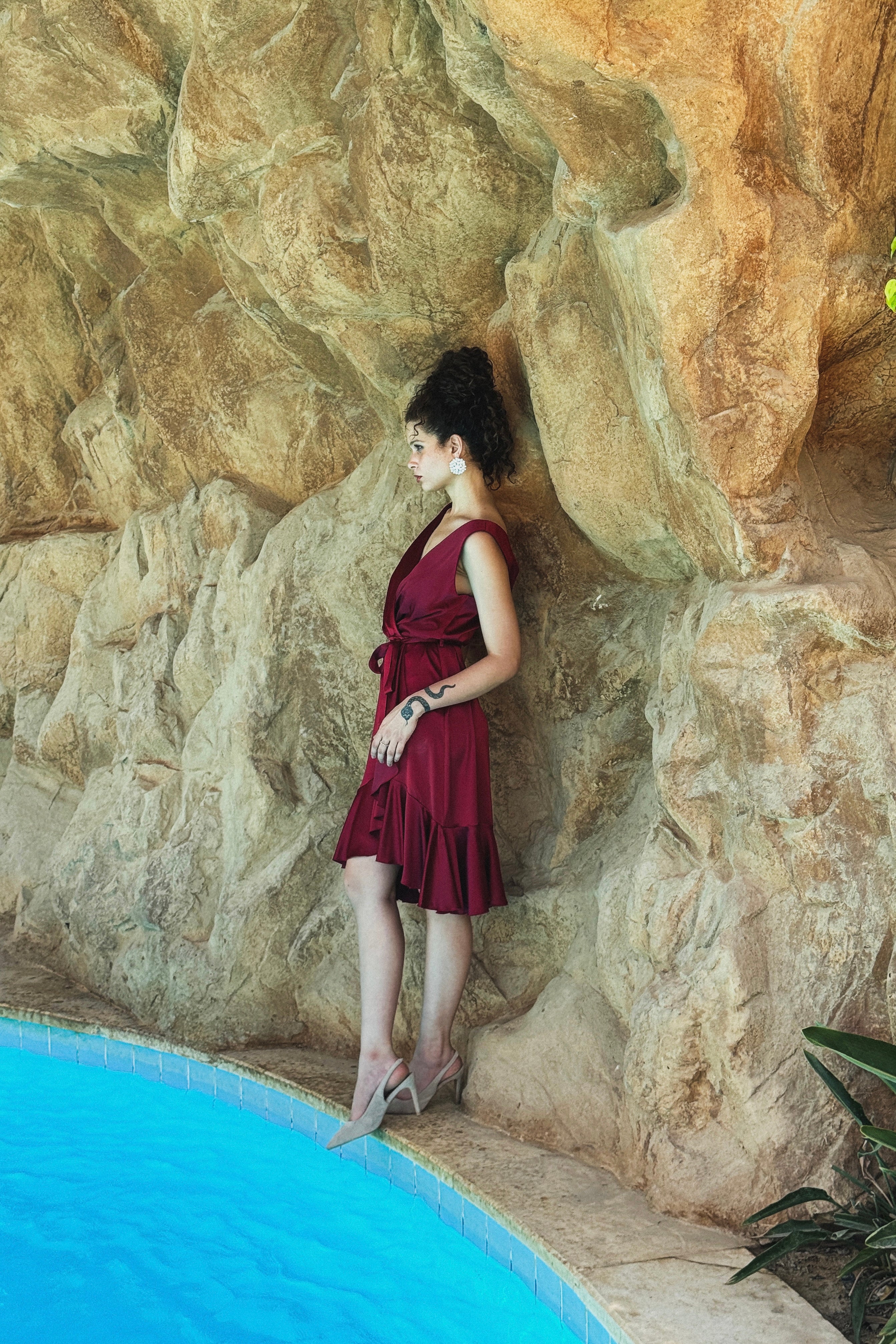 Runway Look 13 in Burgundy