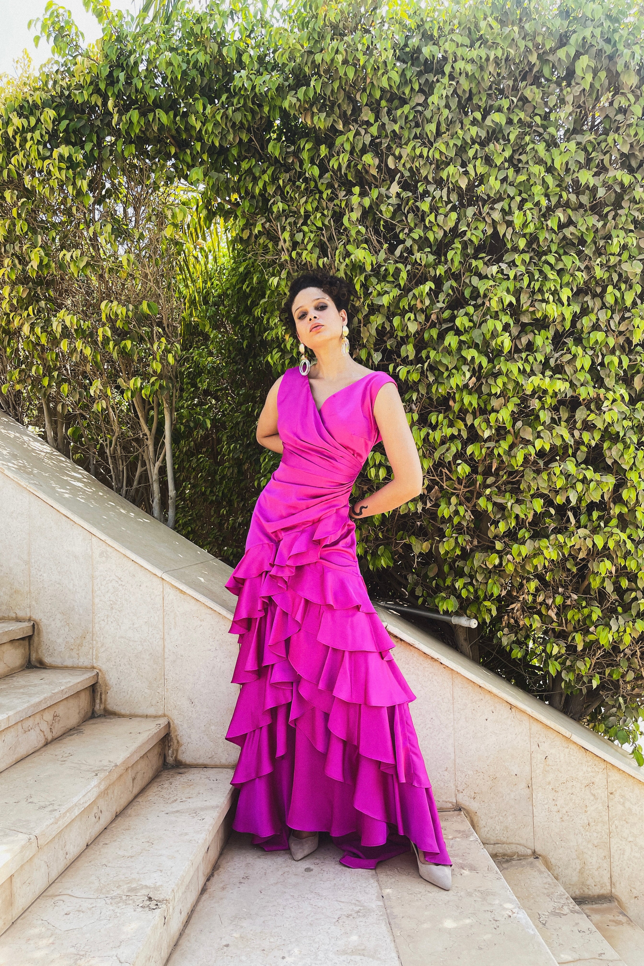 Runway Look 3 in Fuchsia
