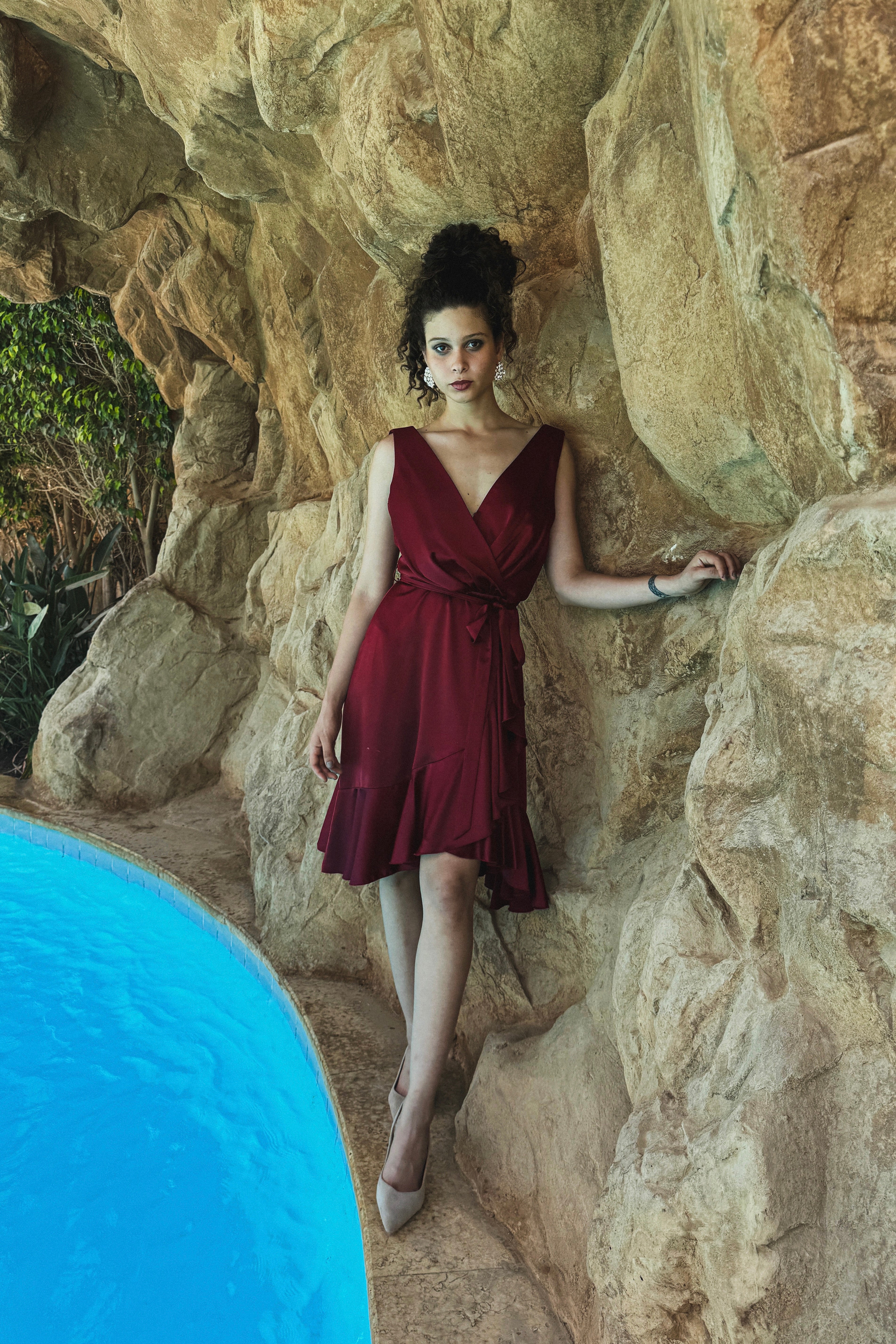 Runway Look 13 in Burgundy