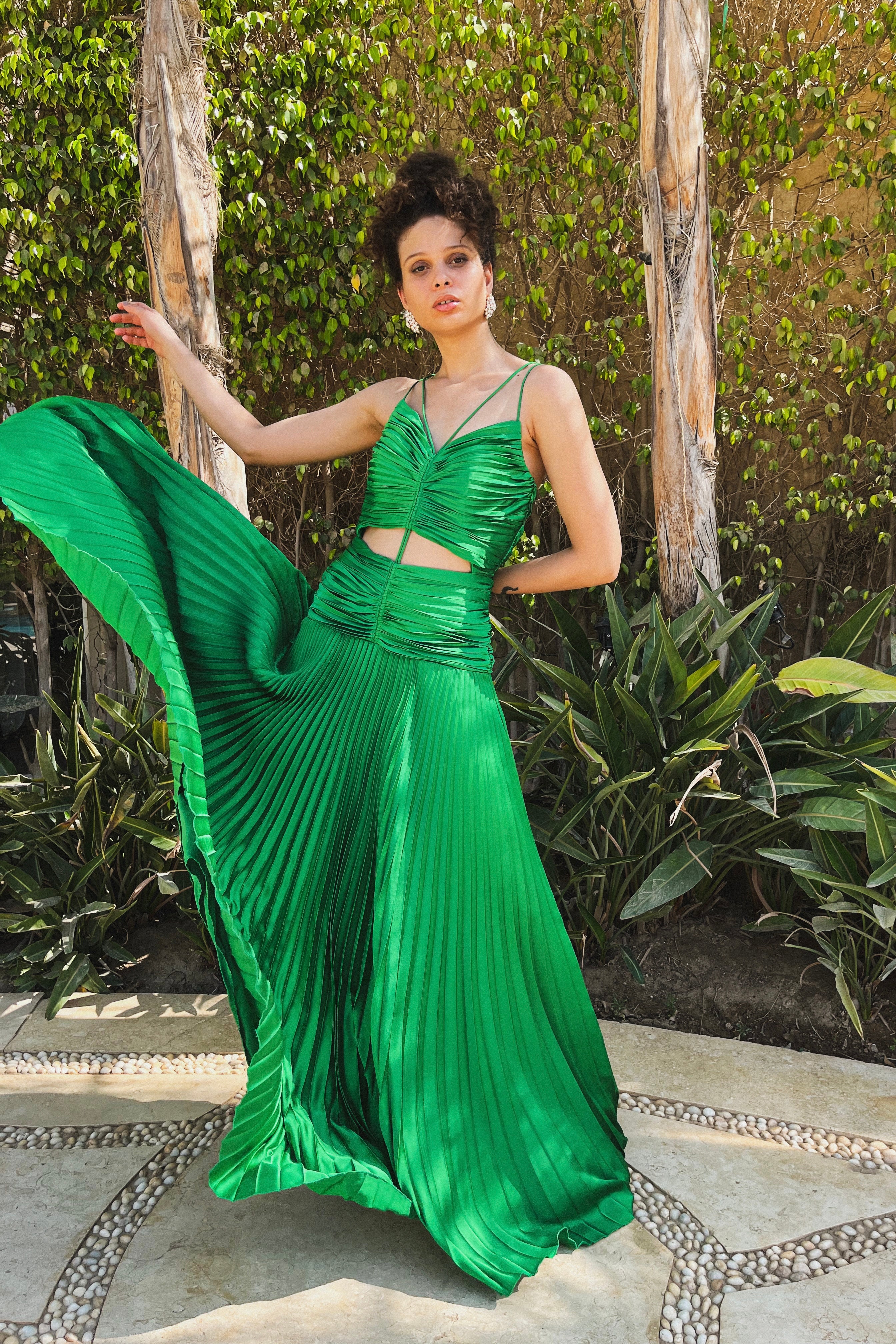 Runway Look 46 in Green