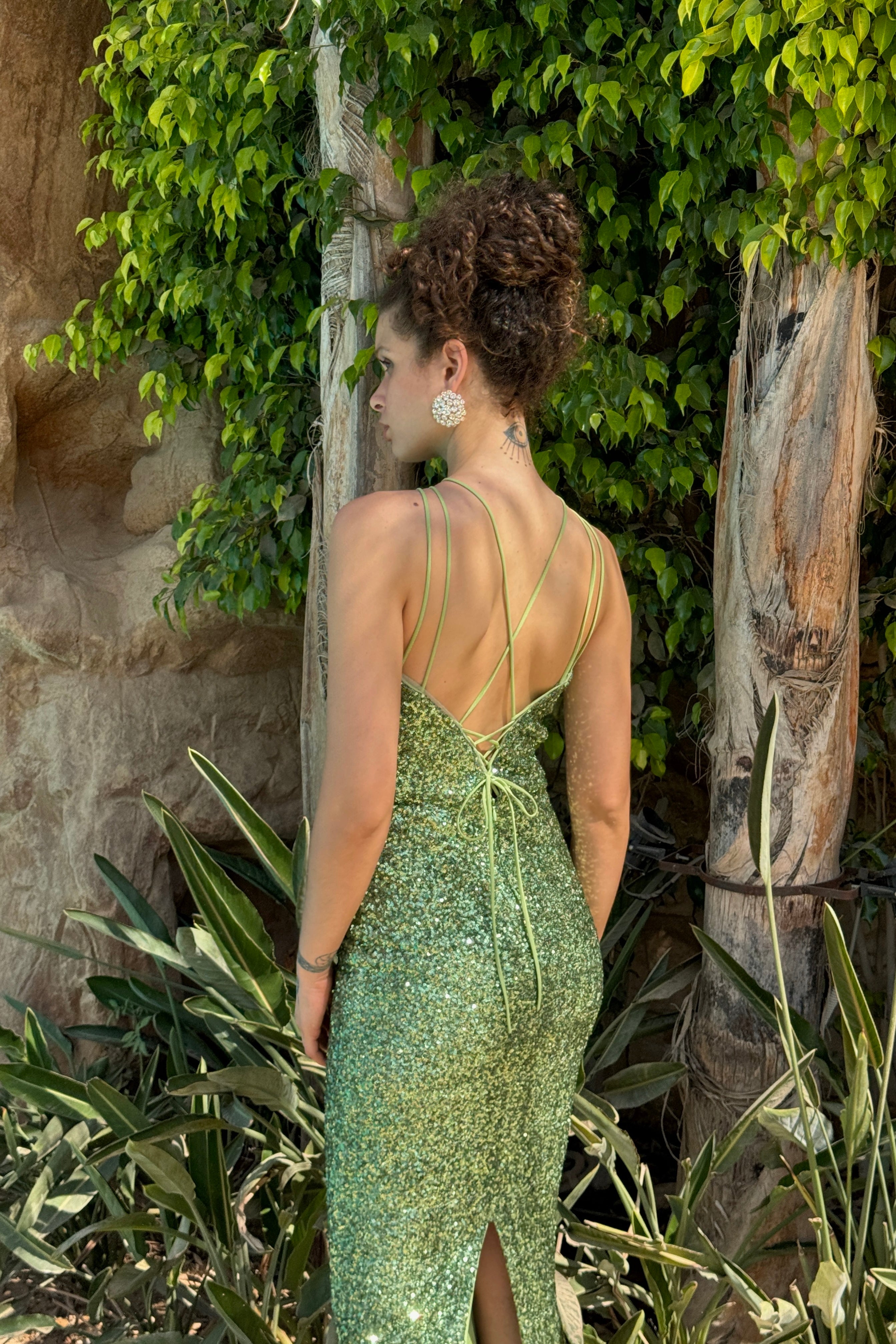Runway Look 37 in Green
