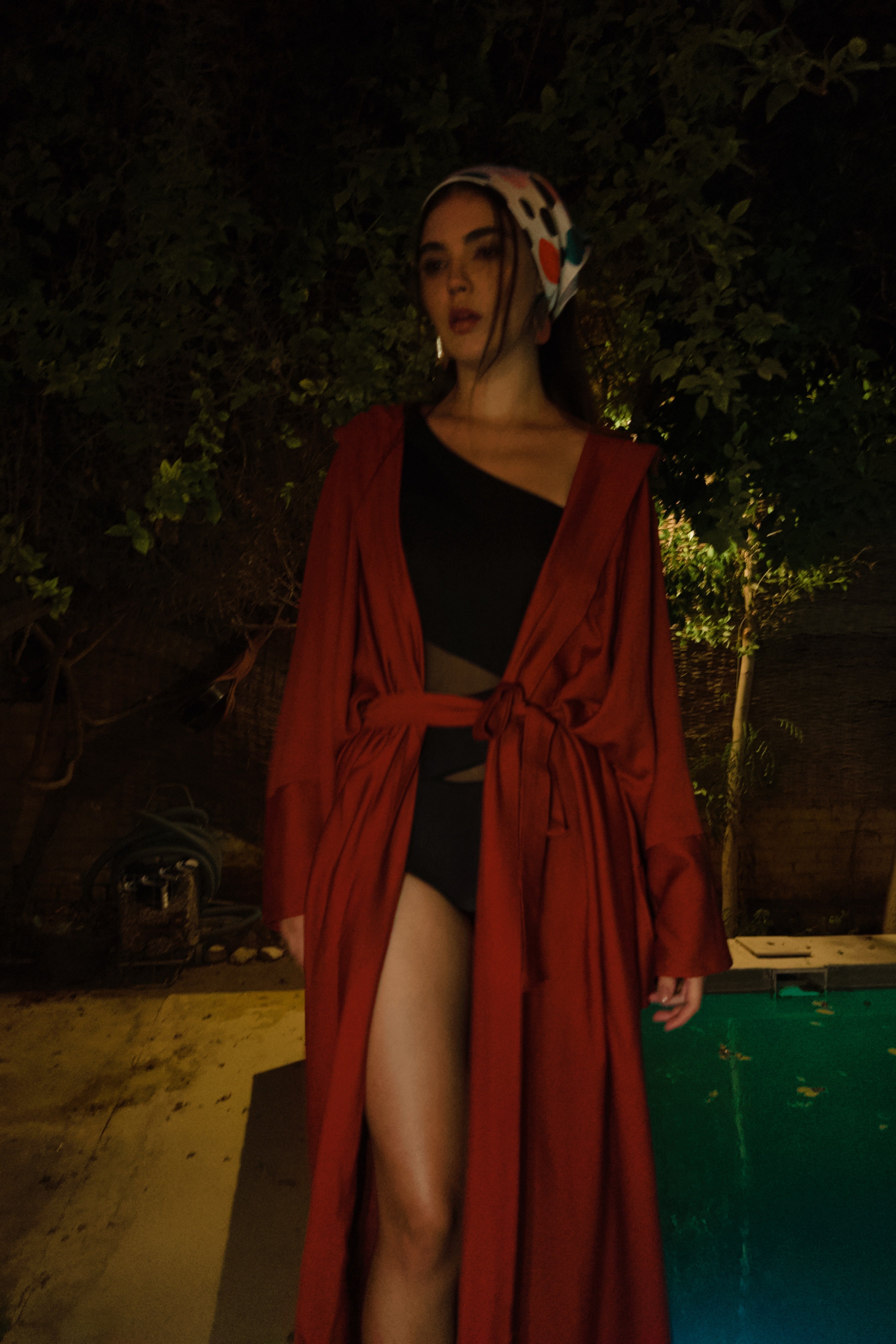 Oversized Linen Kimono in Orange