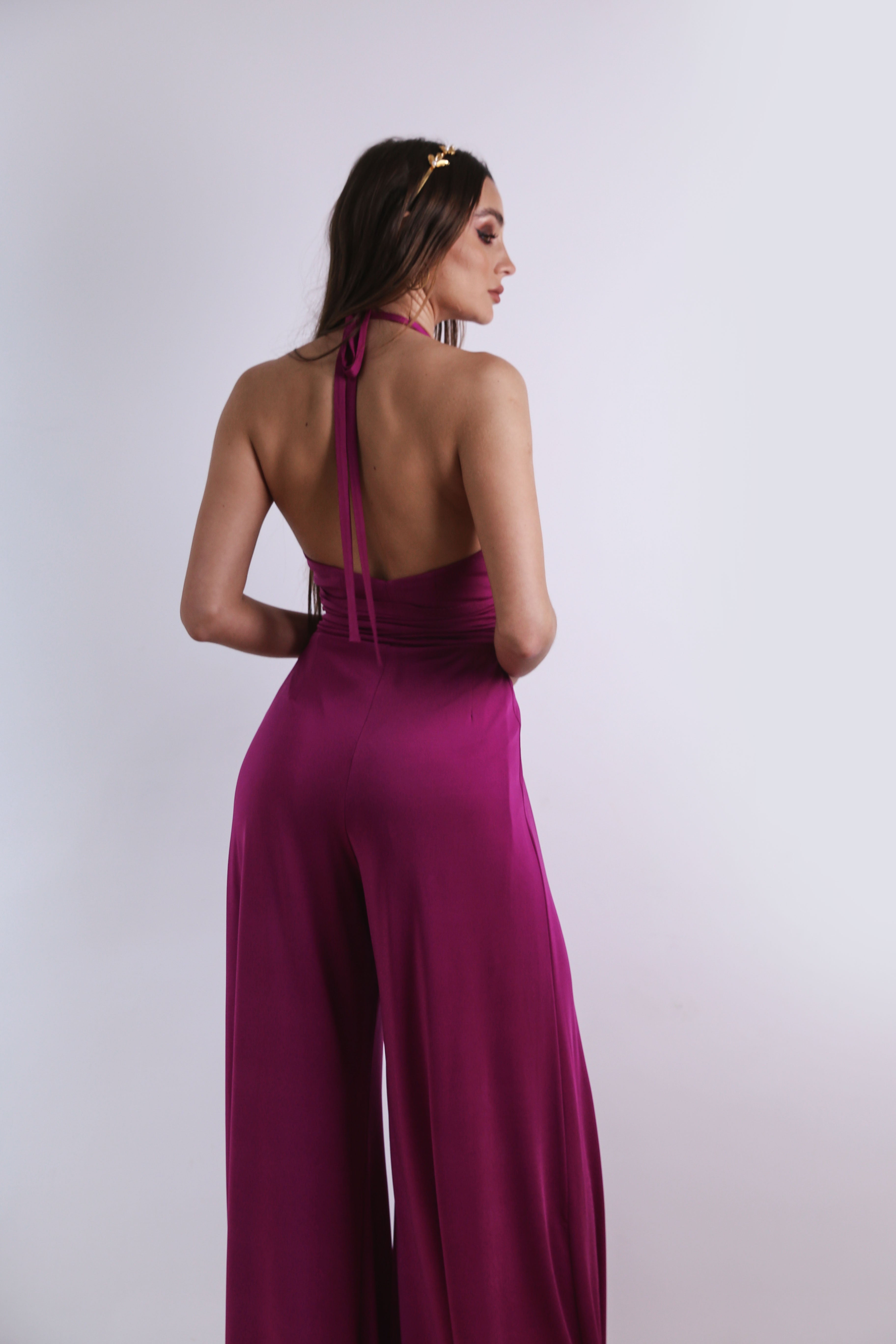 Jumpsuit with slits in Purple
