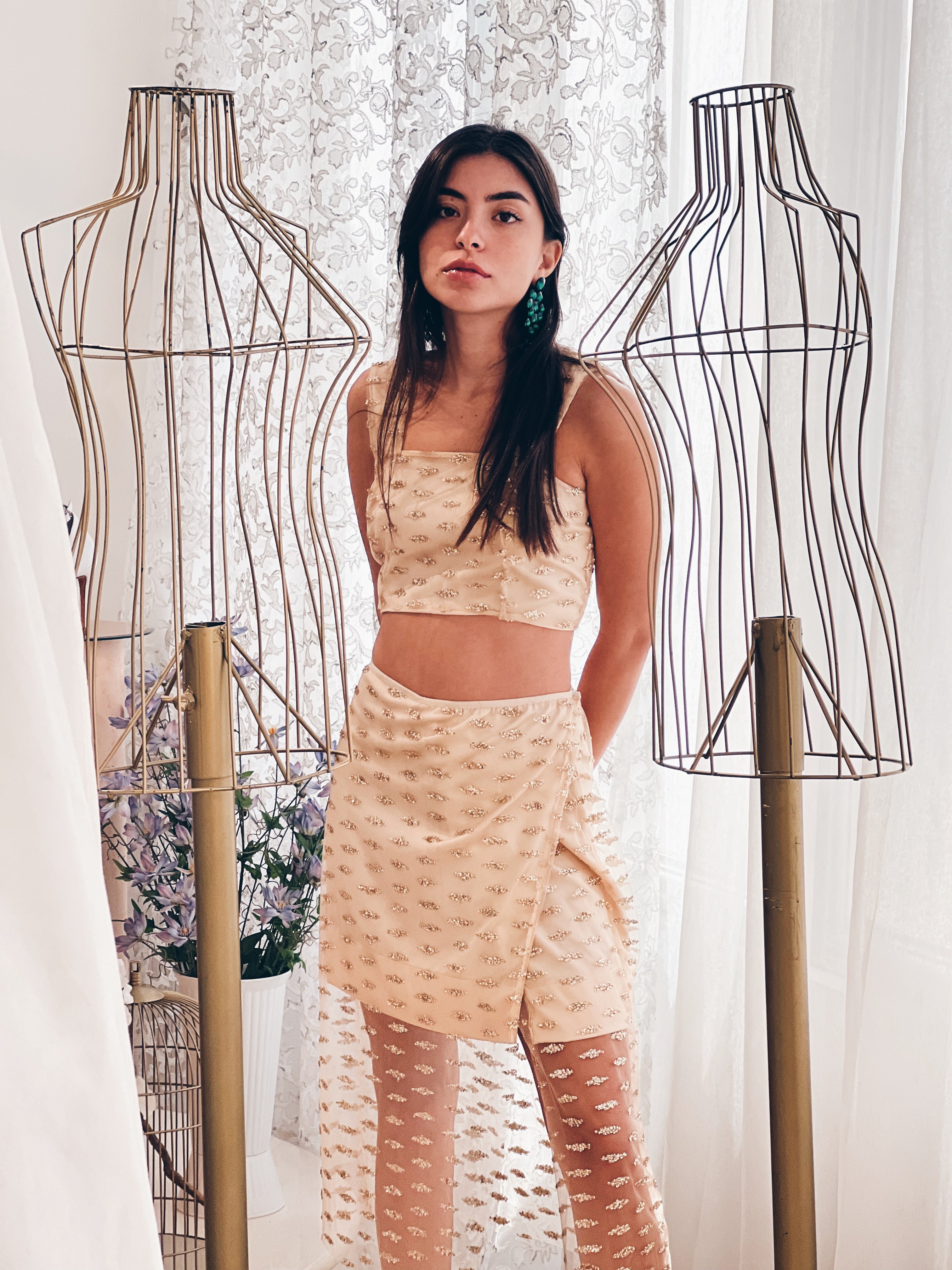 Cropped envelope Shimmery set