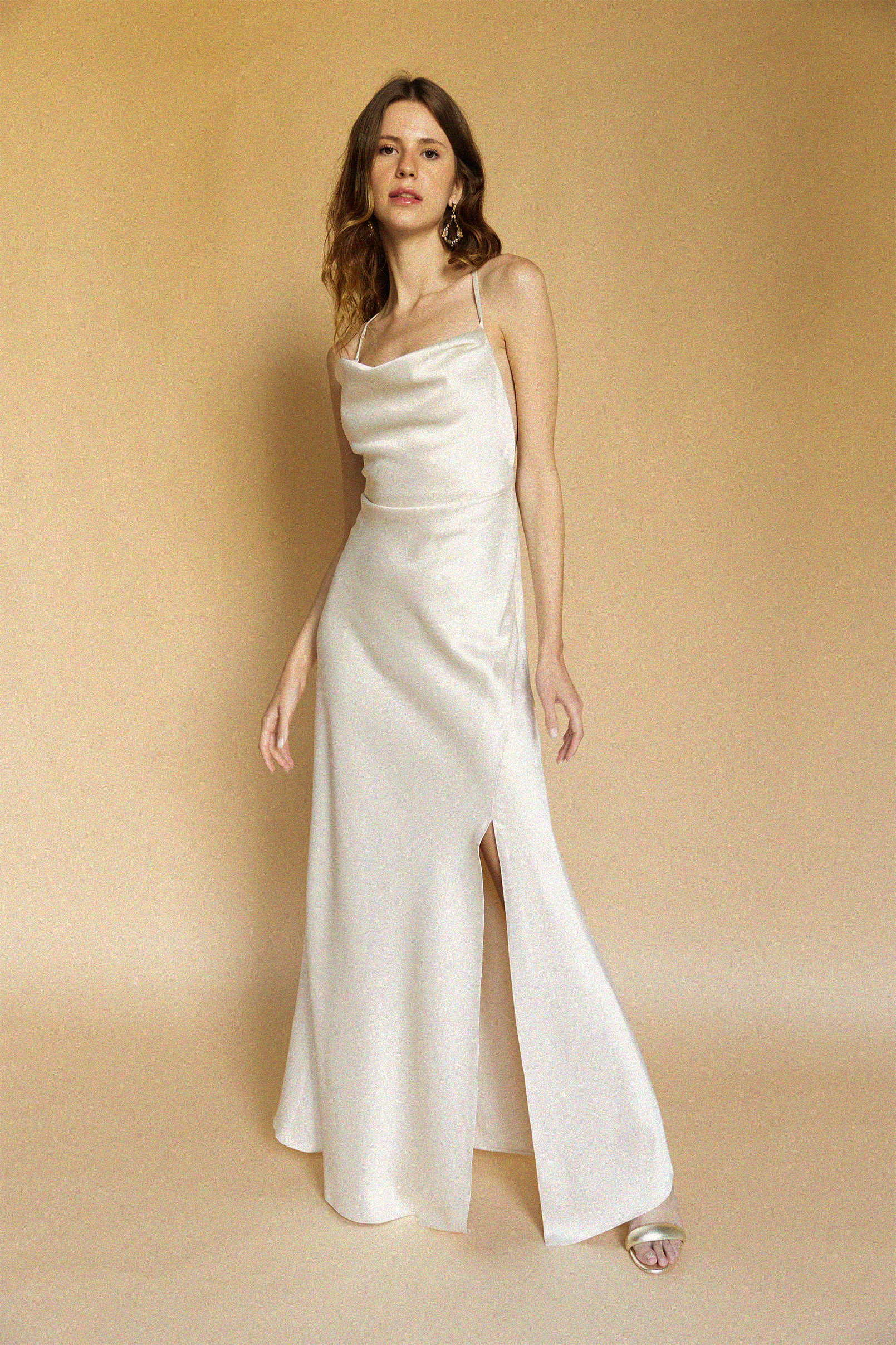 The Backless Satin in Off White
