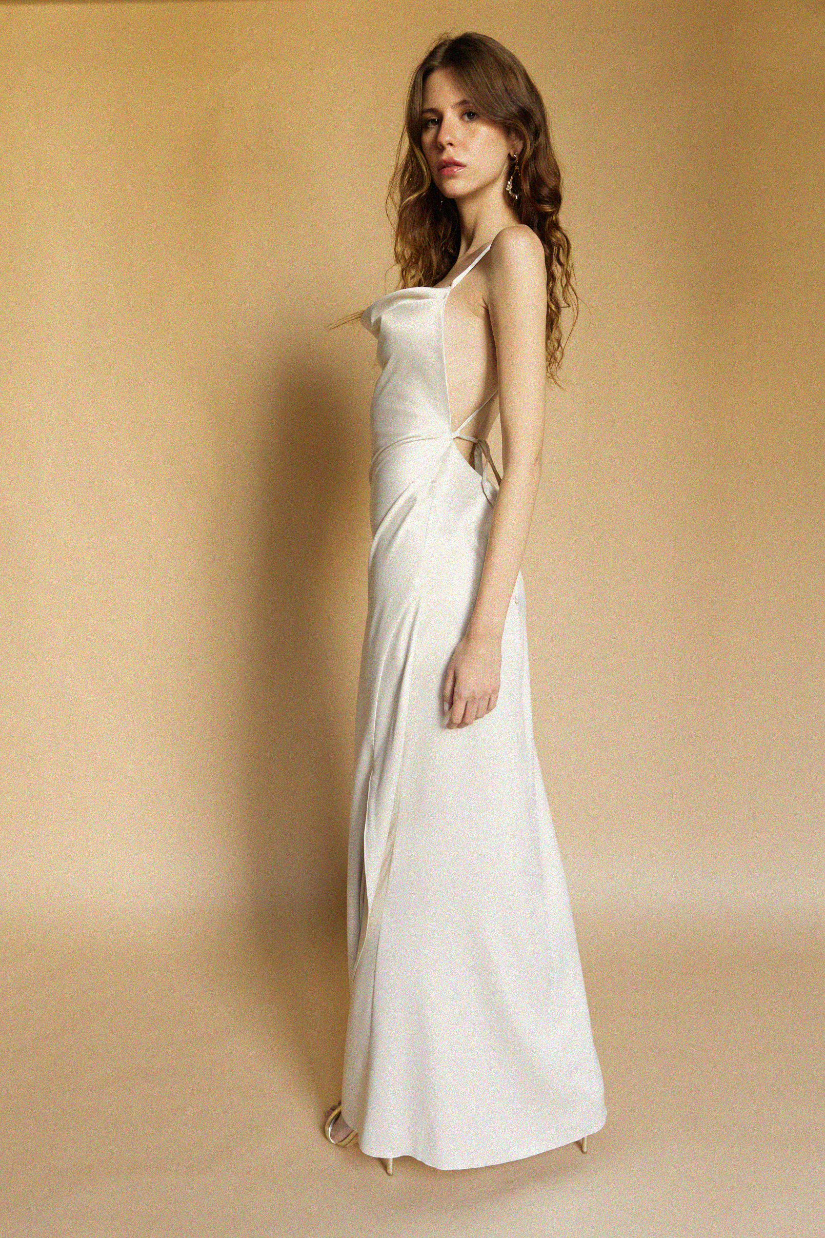 The Backless Satin in Off White