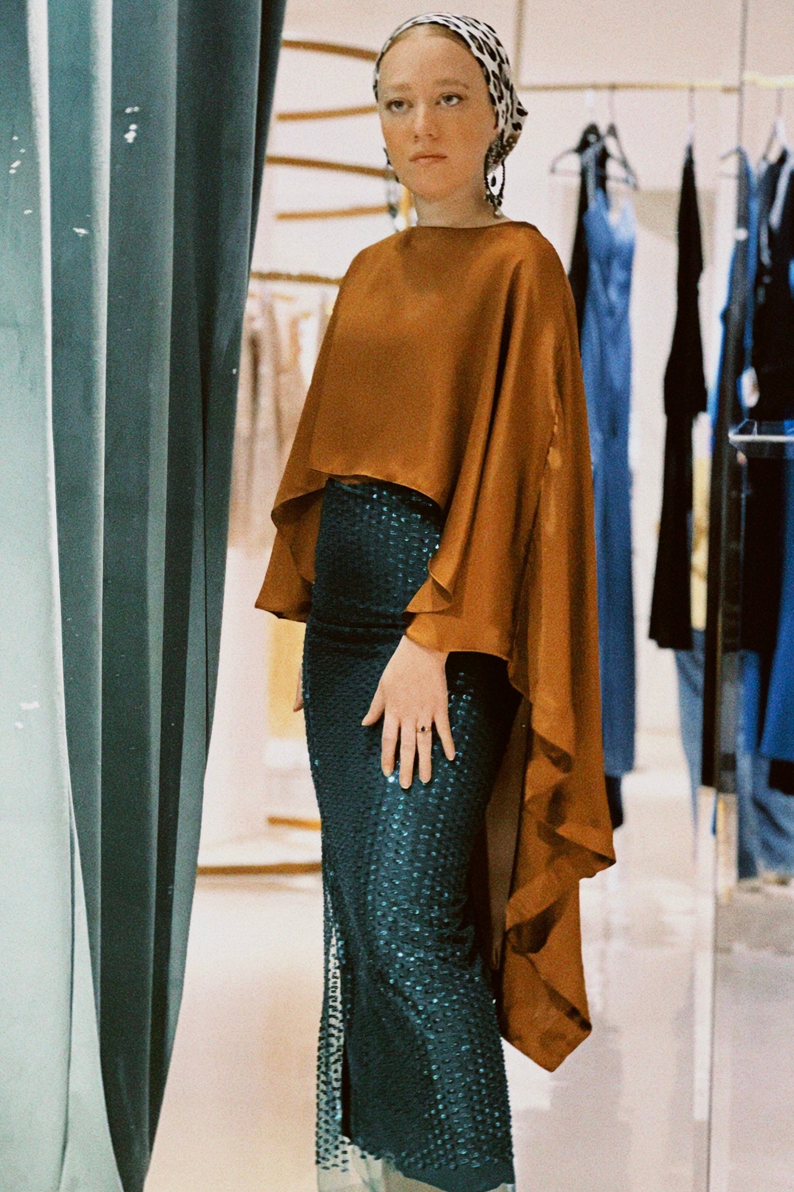 Satin Top with Beaded Skirt