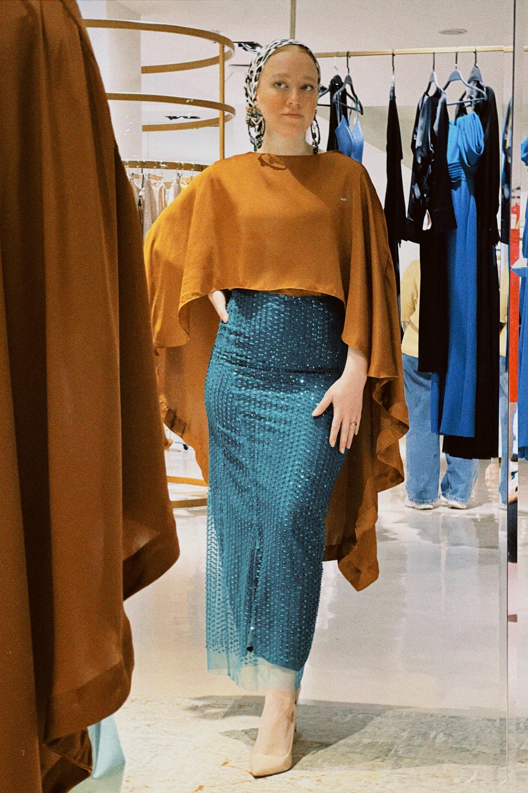 Satin Top with Beaded Skirt