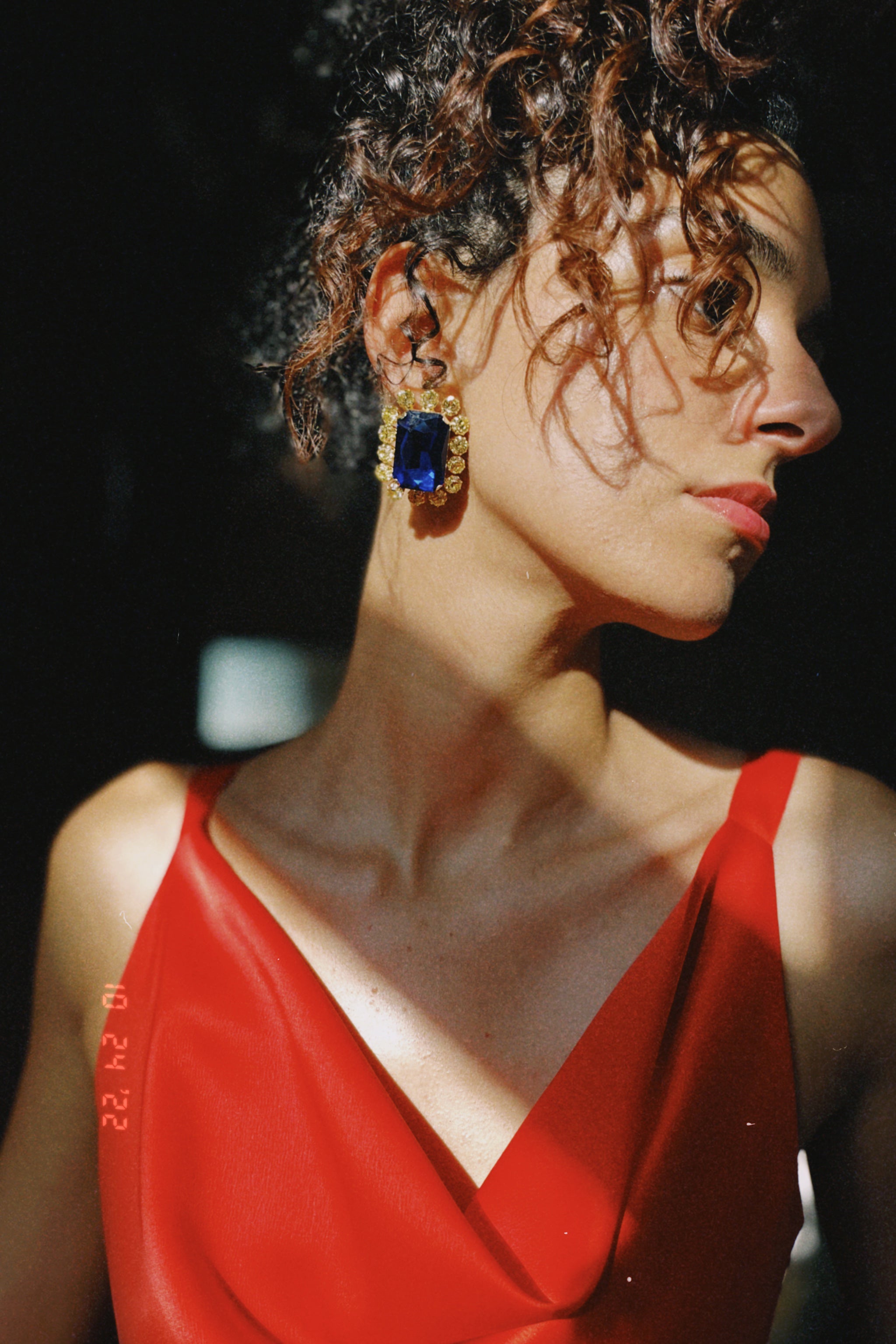 Colorful Square studded earrings
