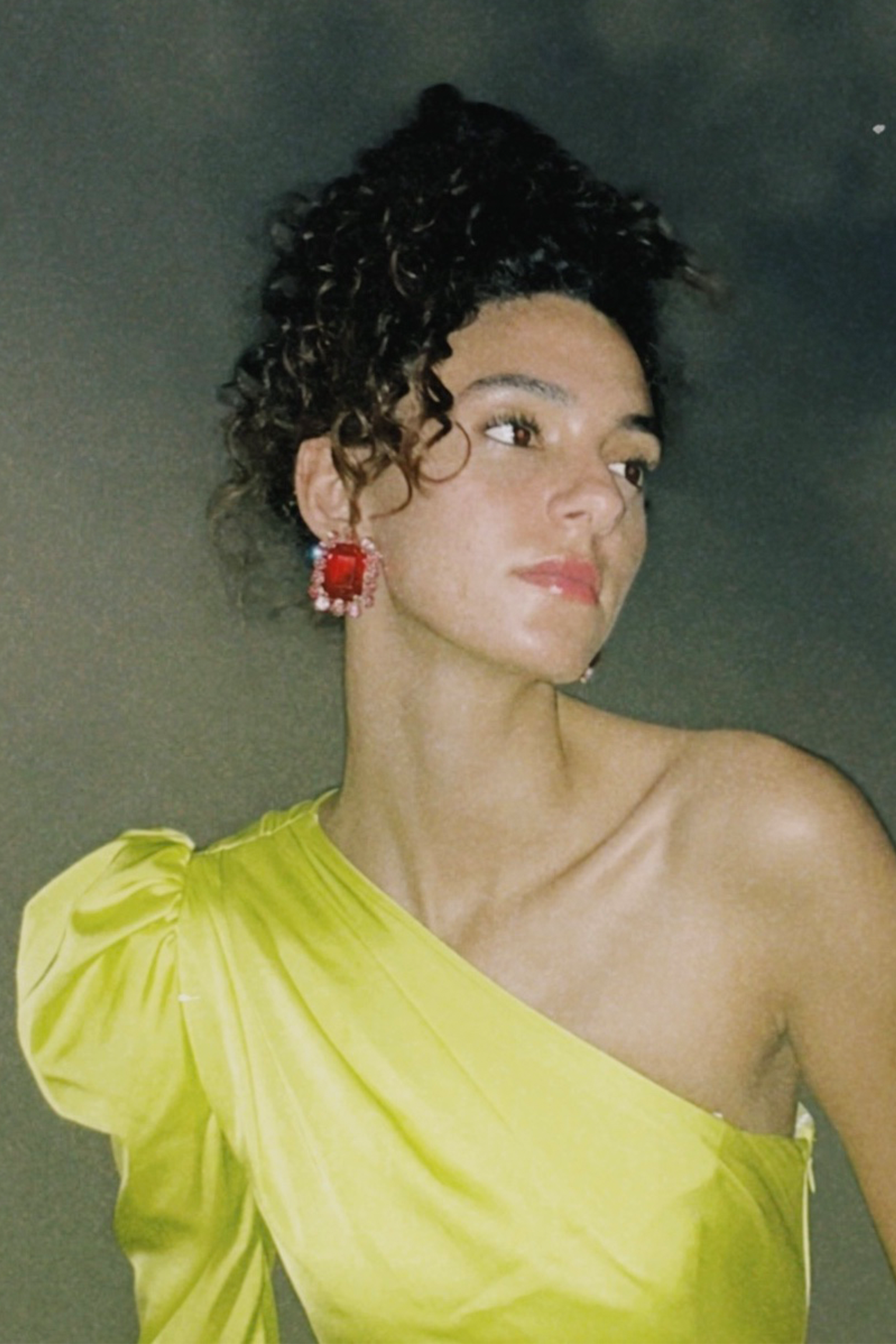 Colorful Square studded earrings