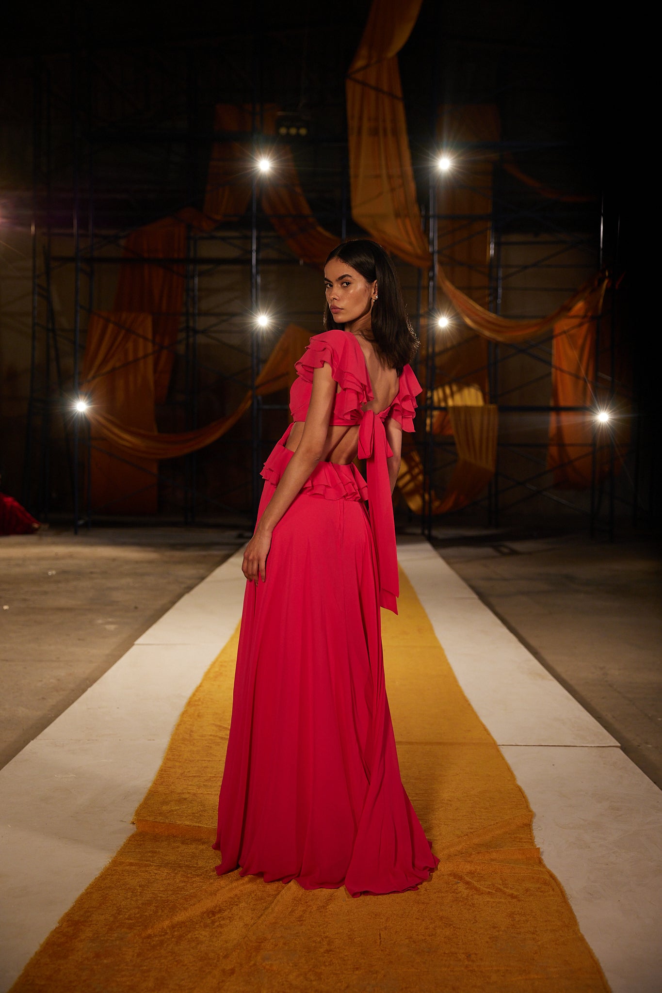 Runway Look 8 in Fuchsia