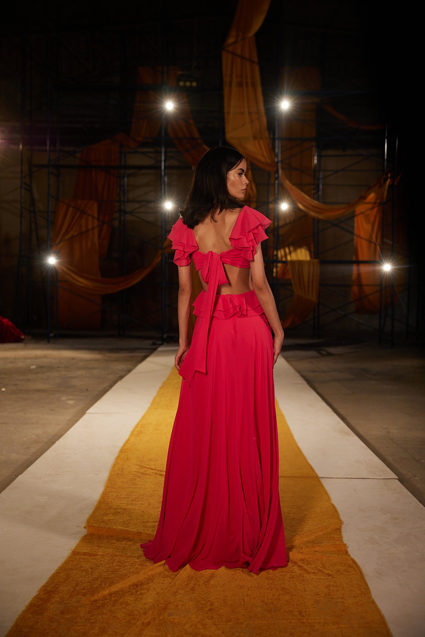 Runway Look 8 in Fuchsia