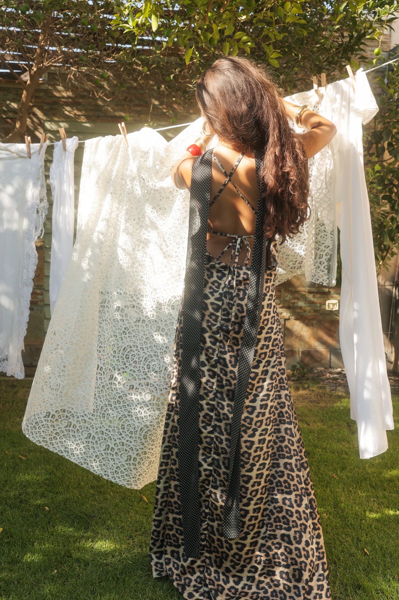 The Backless Satin in Tiger