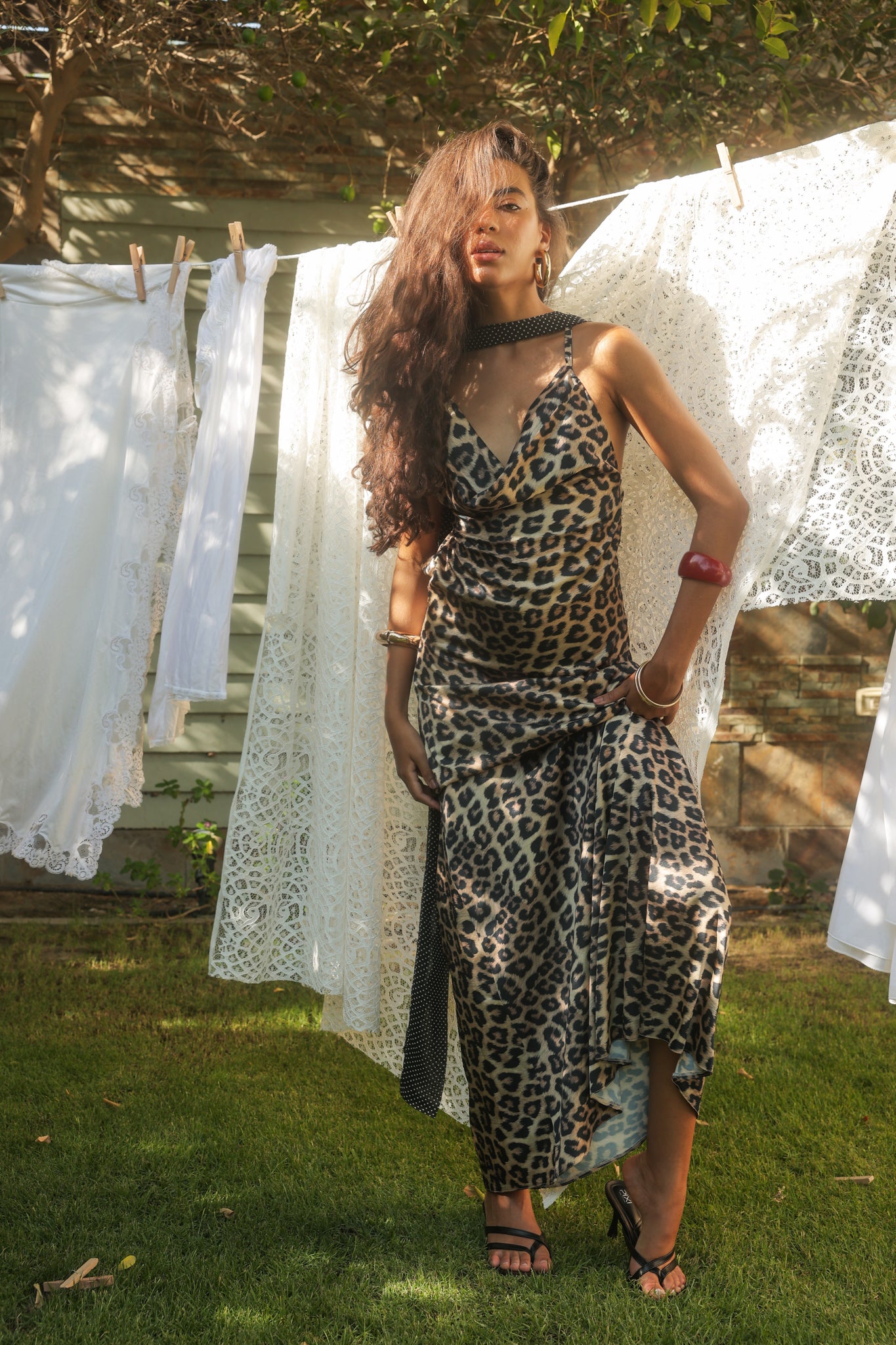 The Backless Satin in Tiger