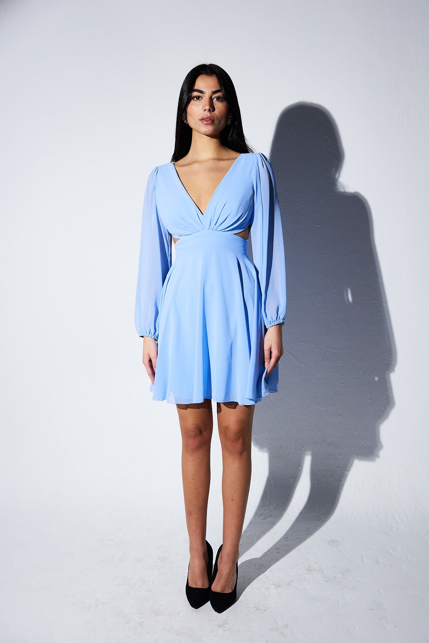Cut Out Mini Dress in Baby Blue