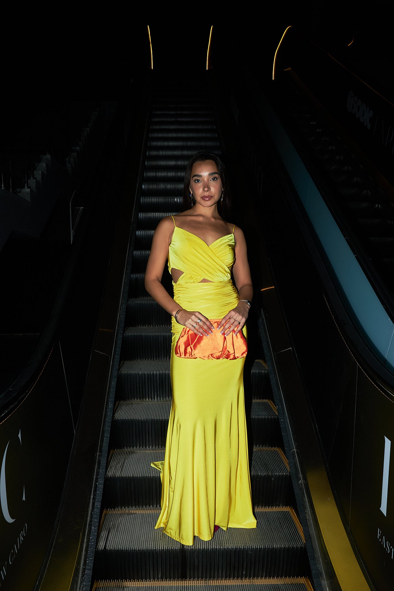 Cutout Backless dress in Yellow