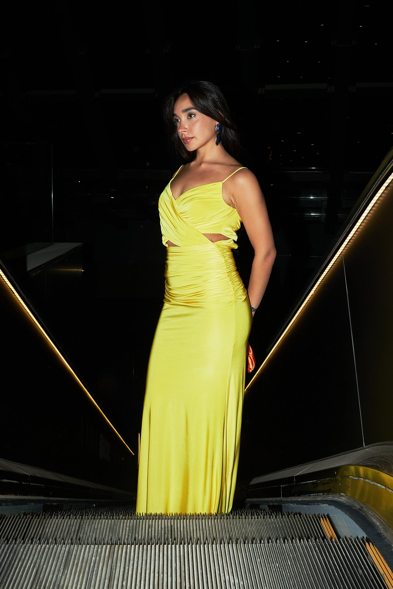 Cutout Backless dress in Yellow